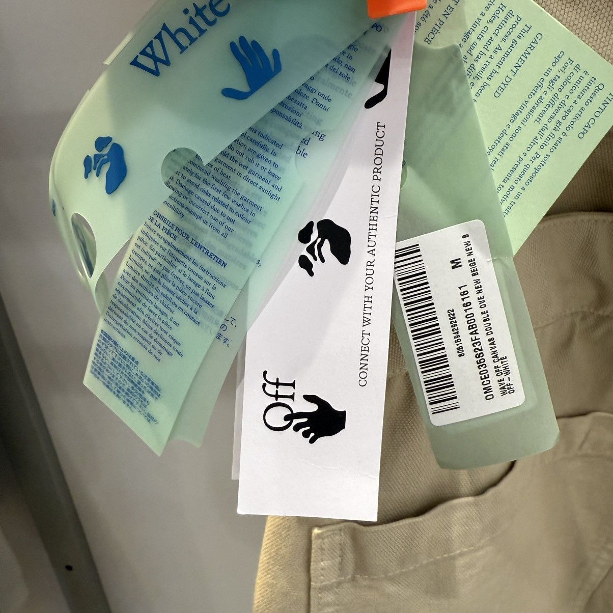 Off-White Off-White Wave Off Canvas Double Oversized Broek Beige Size US 32 / EU 48 - 6 Thumbnail