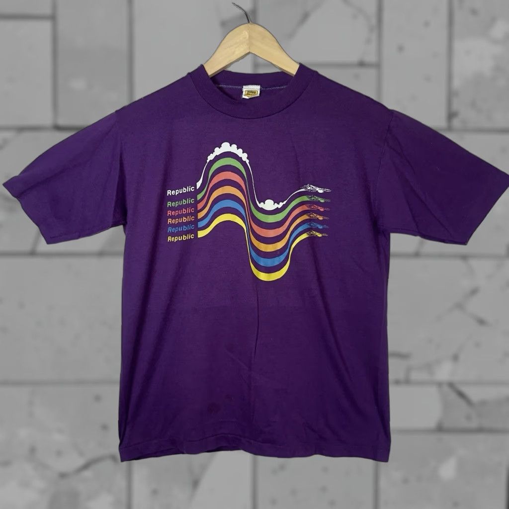 Velva Sheen VTG Velva Sheen Purple Republic Graphic Tee Unisex M USA SINGLE STITCH Shirt Adults Purple USA Graphic Tee Mens Womens Size US M / EU 48-50 / 2 - 1 Thumbnail