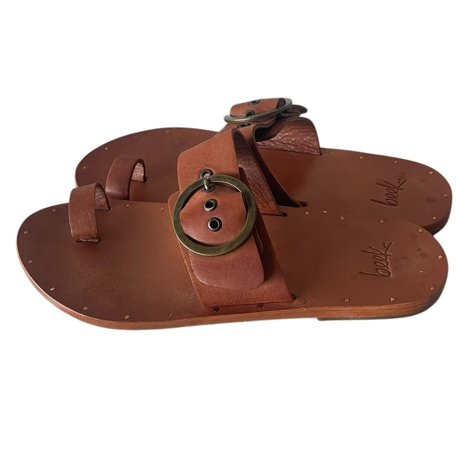 Beek Swift Loop Toe Sandal Brown Size:9