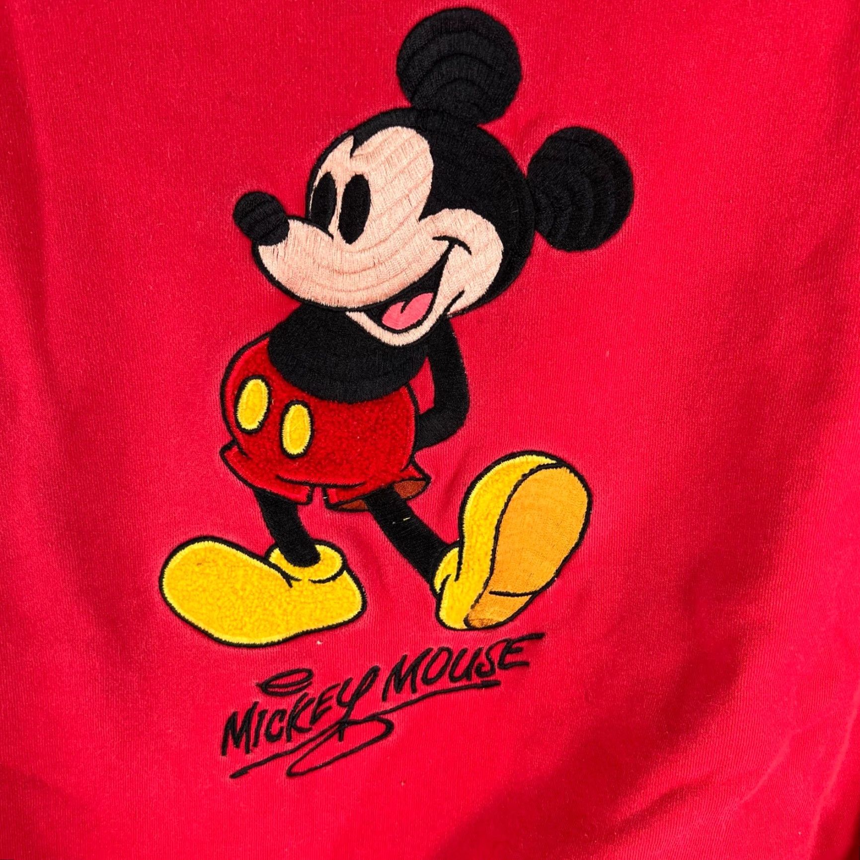 Disney VINTAGE Disney Sweatshirt Embroidered Mickey Inc Crewneck Red XL Unisex Adults Mens Womens 80s 90s Size XL / US 12-14 / IT 48-50 - 3 Thumbnail