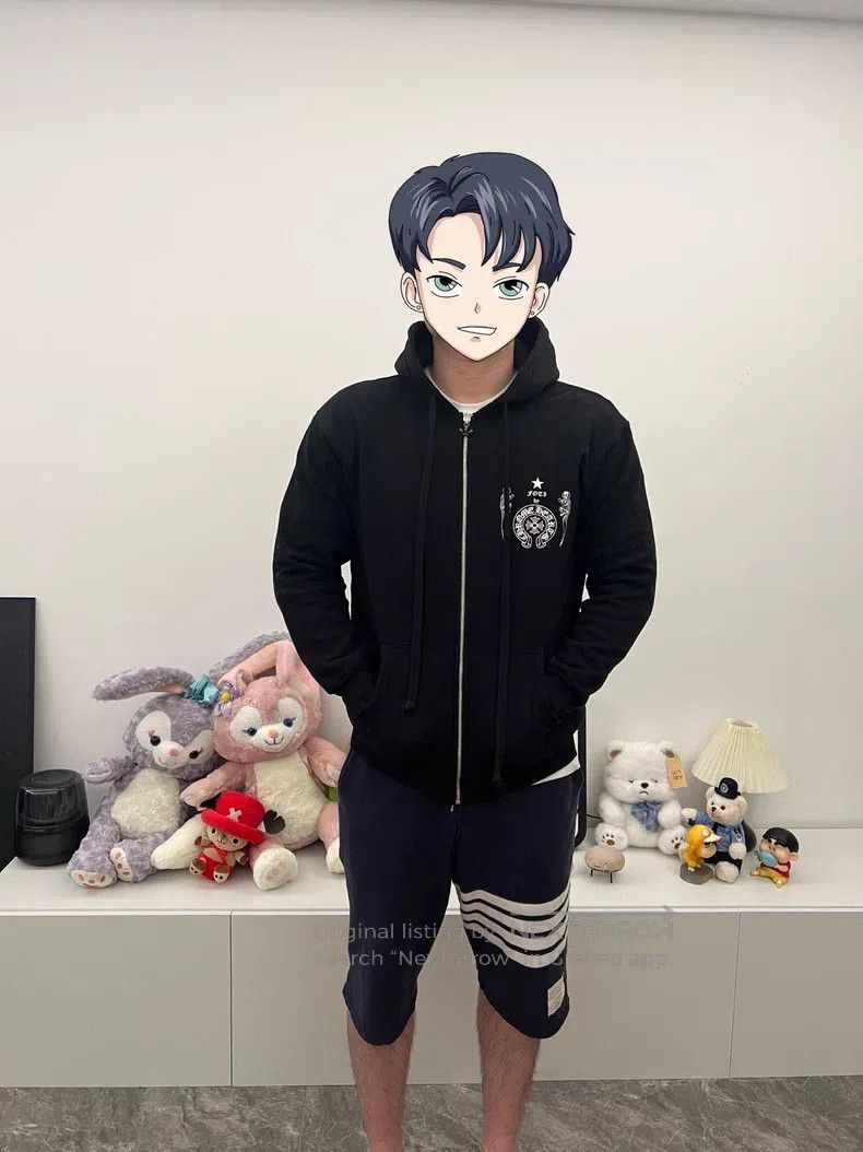 CHROME HEARTS Size L Foti family portrait printed Croce hea