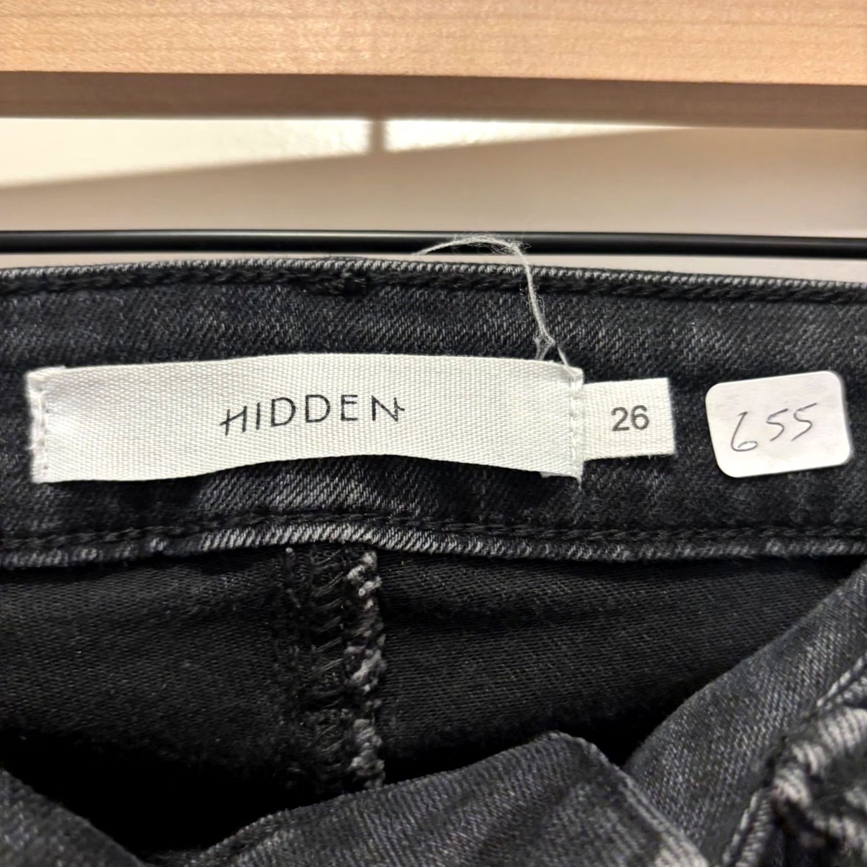 Vintage Hidden Jeans Black Distressed Skinny Jeans Raw Hem Size 26 Women Size 26" / US 2 / IT 38 - 2 Thumbnail