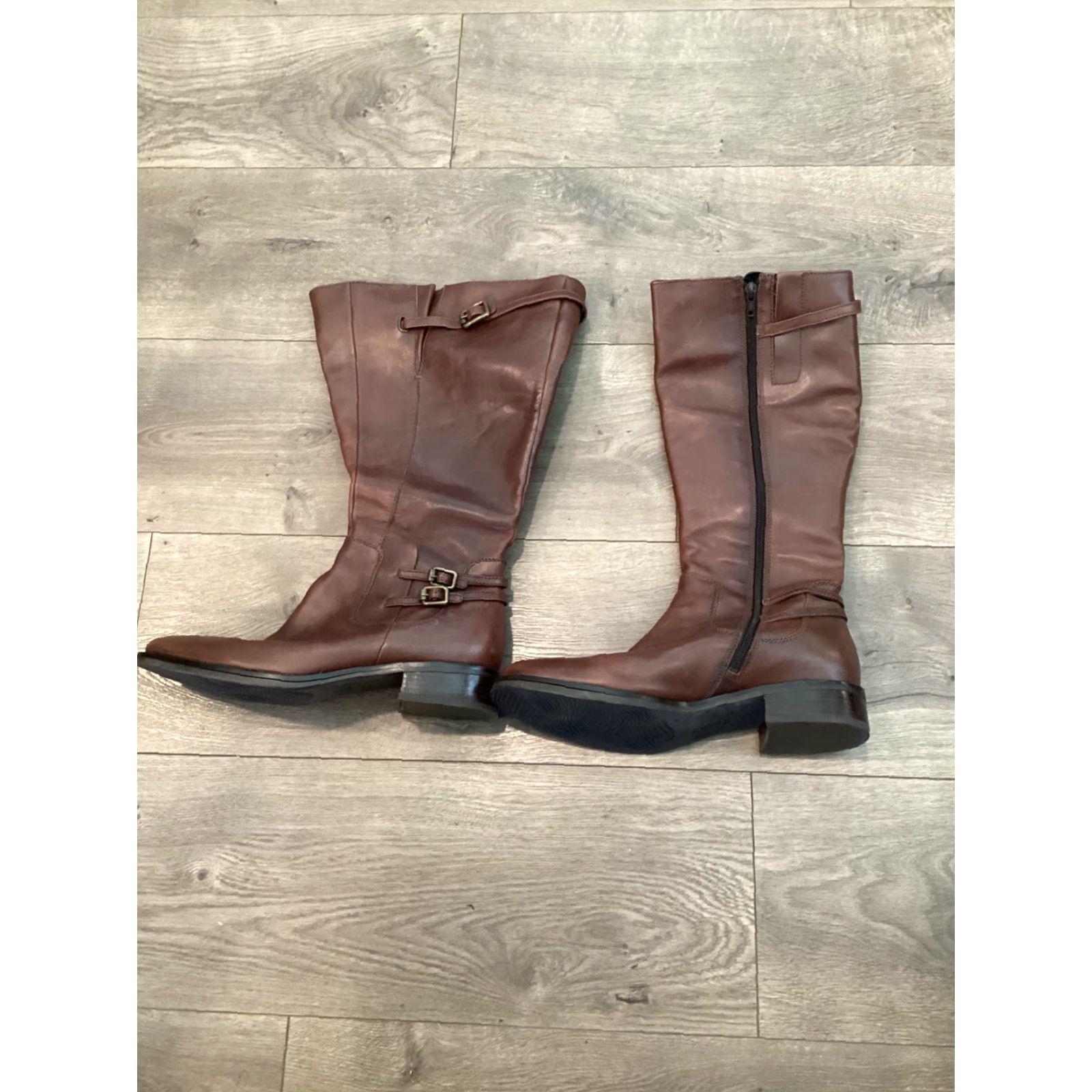Ecco ECCO Boots Women Leather Brown Size 10/10.5 Adult Women Low Heel 1-1.9 in Boots, No Box, Light Scratches Size US 10.5 / IT 40.5 - 2 Thumbnail