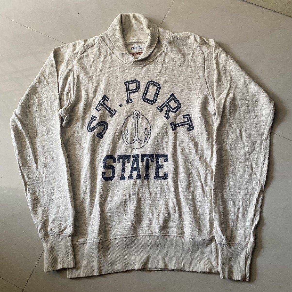 image of Kapital St. Port State Long Sleeve in Old Off White, Men's (Size Small)