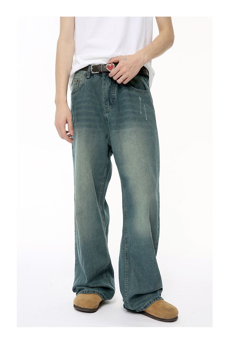 Japanese Brand × Jean Vintage distressed loose straight-leg jeans Size US 32 / EU 48 - 1 Thumbnail