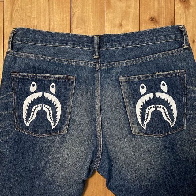 Bape 🔥2XL🔥 BAPE Shark Denim Pants a bathing ape XXL Size US 38 / EU 54 - 3 Thumbnail