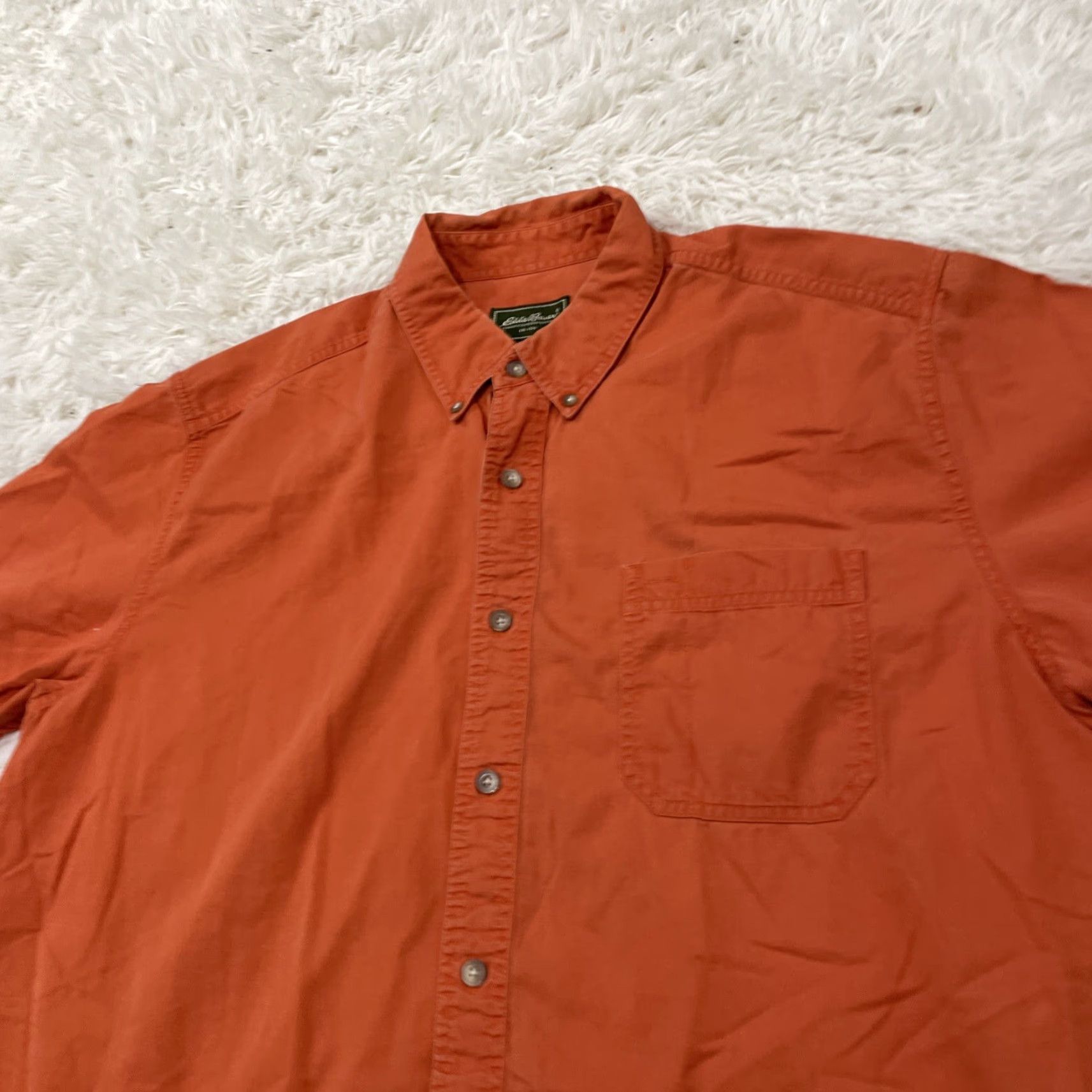 Eddie Bauer VINTAGE Eddie Bauer Button-Up Camp Shirt Men XL Orange Twill Oxford Retro 80s Classic Button-Down Collared Short Sleeve Mens Button-Up Shirt Size US XL / EU 56 / 4 - 4 Thumbnail