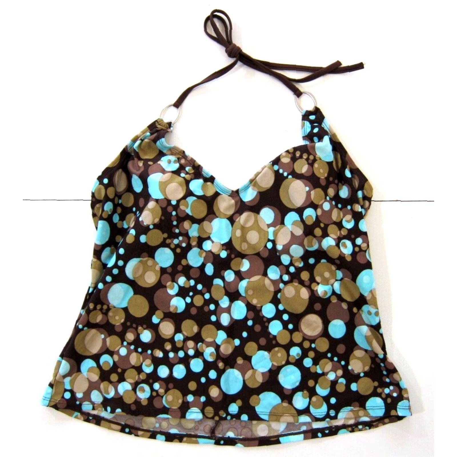 Speedo Speedo Tankini Women 18 NWT Brown Blue Polka Dot Built In Bra Swim Top Shirt Women 18 Size XXL / US 16-18 / IT 52-54 - 2 Thumbnail