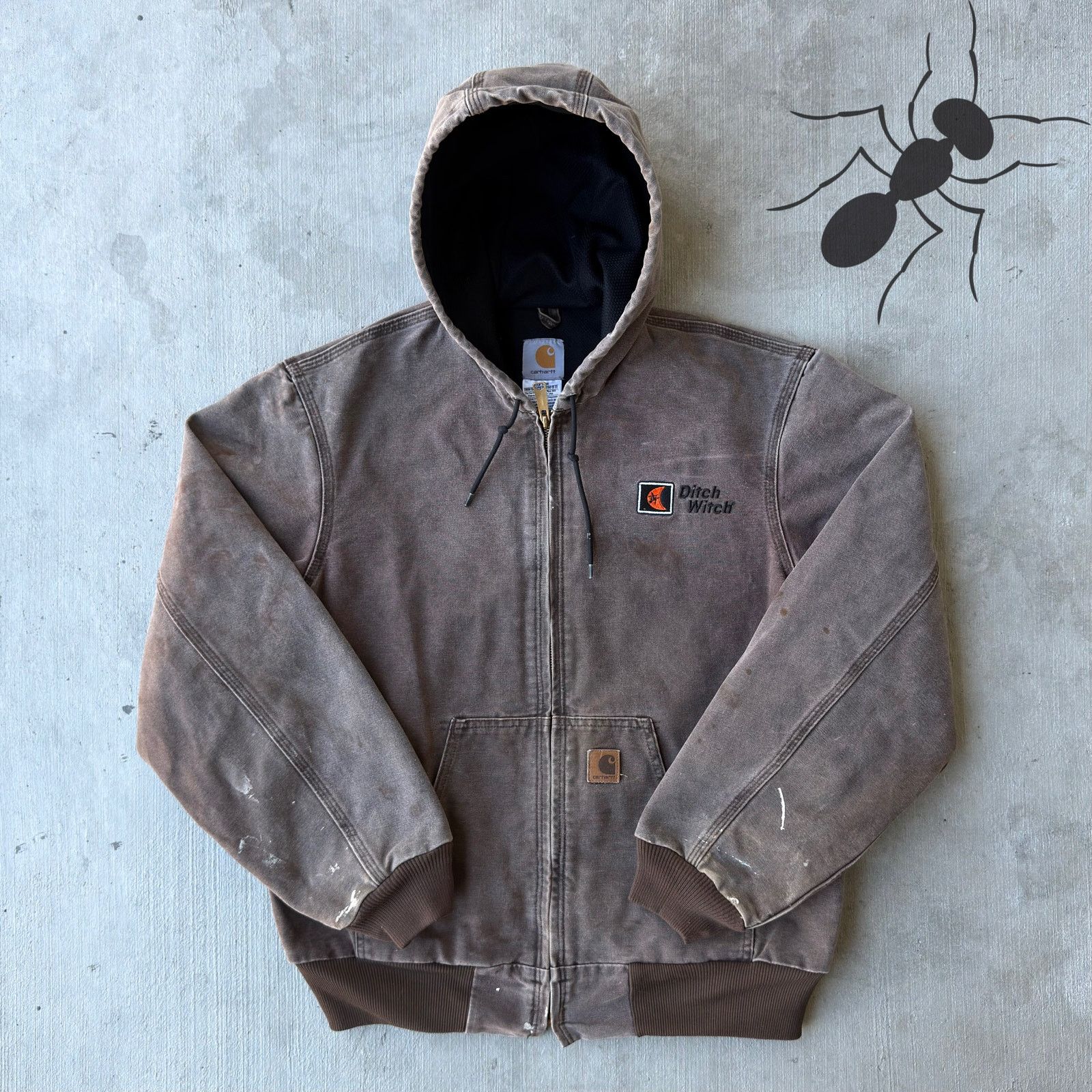 Carhartt × Vintage Vintage Carhartt J25 CHT brown hooded work wear jacket Size US M / EU 48-50 / 2 - 1 Thumbnail