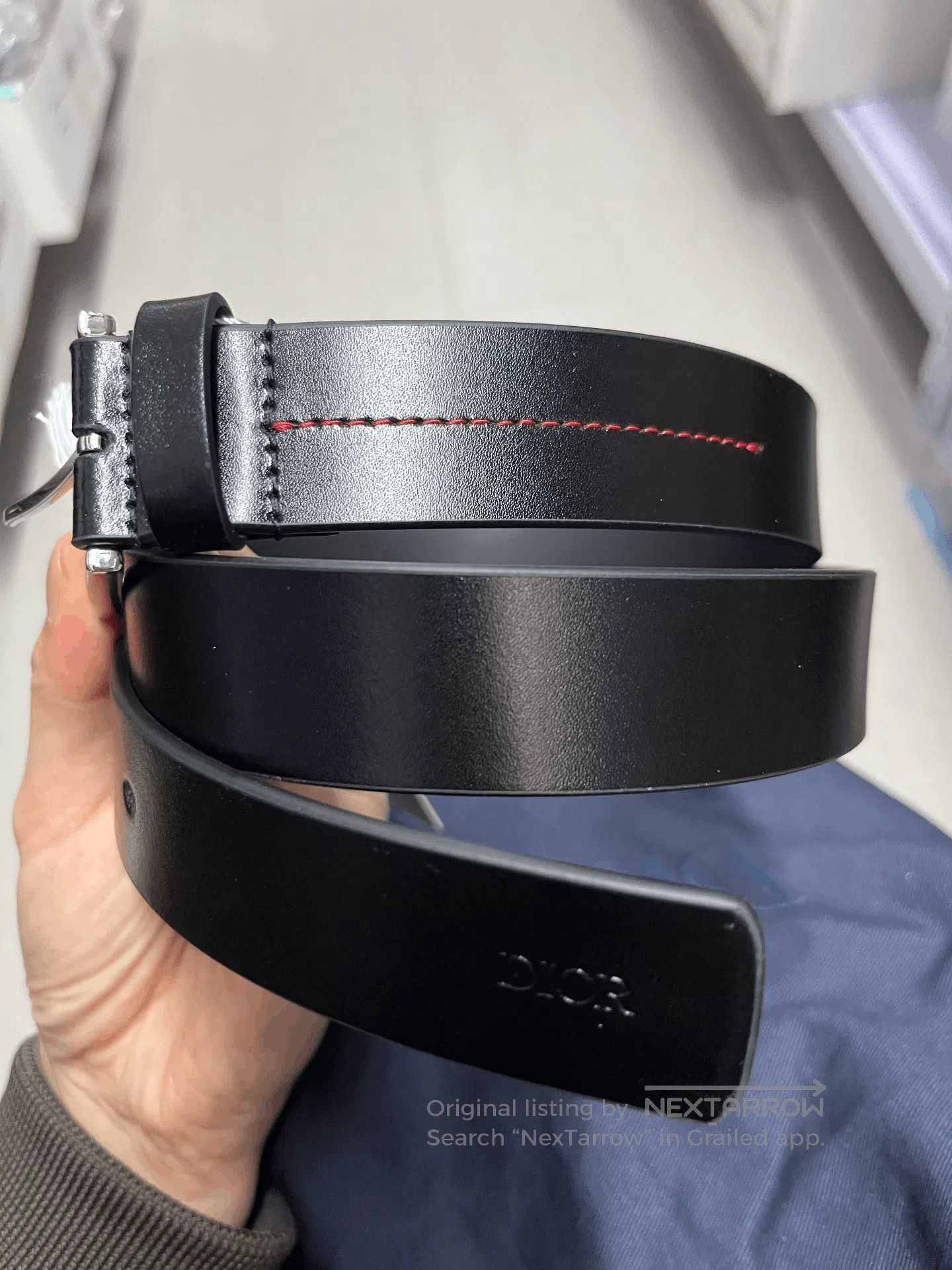 Dior Dior Black Leather Belt. Size ONE SIZE - 2 Thumbnail