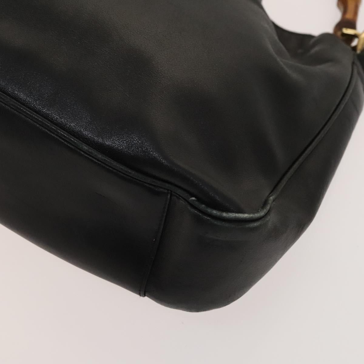 Gucci GUCCI Bamboo Hand Bag Leather Black Gold 001 3754 001 3754 Size ONE SIZE - 10 Thumbnail