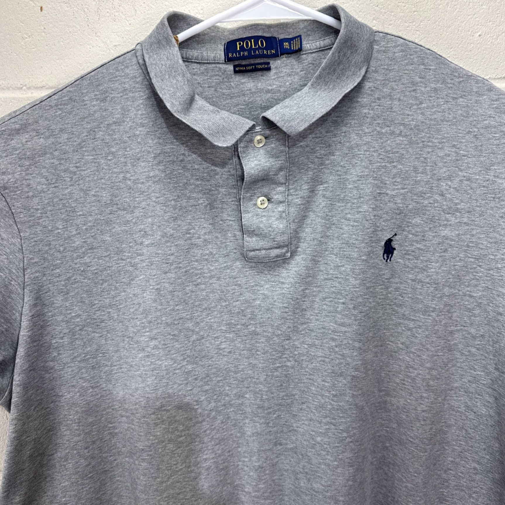 Ralph Lauren VINTAGE Ralph Lauren Polo Shirt Men's 2XL Gray Cotton Short Sleeve Casual Golf Summer Men Size US XXL / EU 58 / 5 - 6 Thumbnail