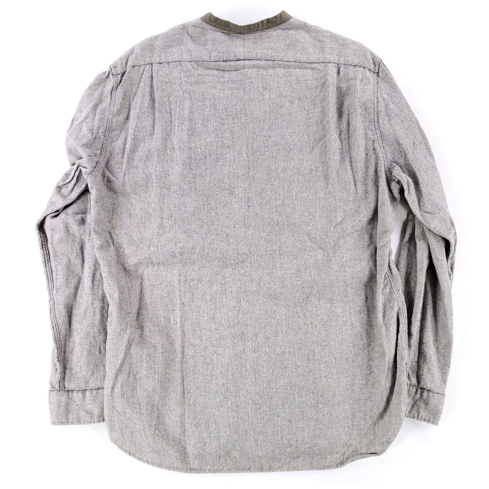Wallace & Barnes Wallace & Barnes Banded Collar Button-Up Shirt Long Sleeve Gray Mens L Size US L / EU 52-54 / 3 - 3 Thumbnail