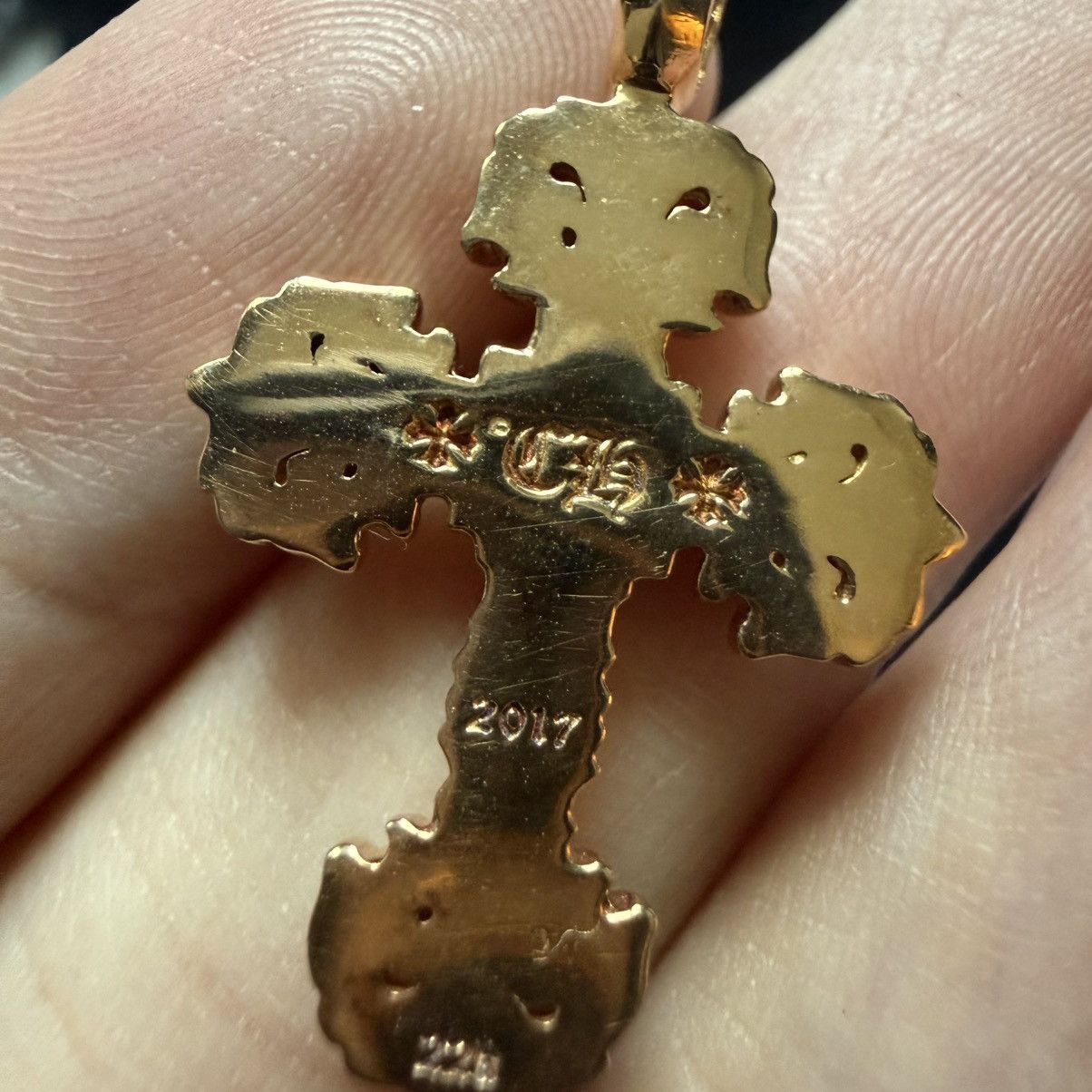 Chrome Hearts Chrome Hearts 22k Filigree Cross Charm with Pink Sapphire Size ONE SIZE - 5 Thumbnail