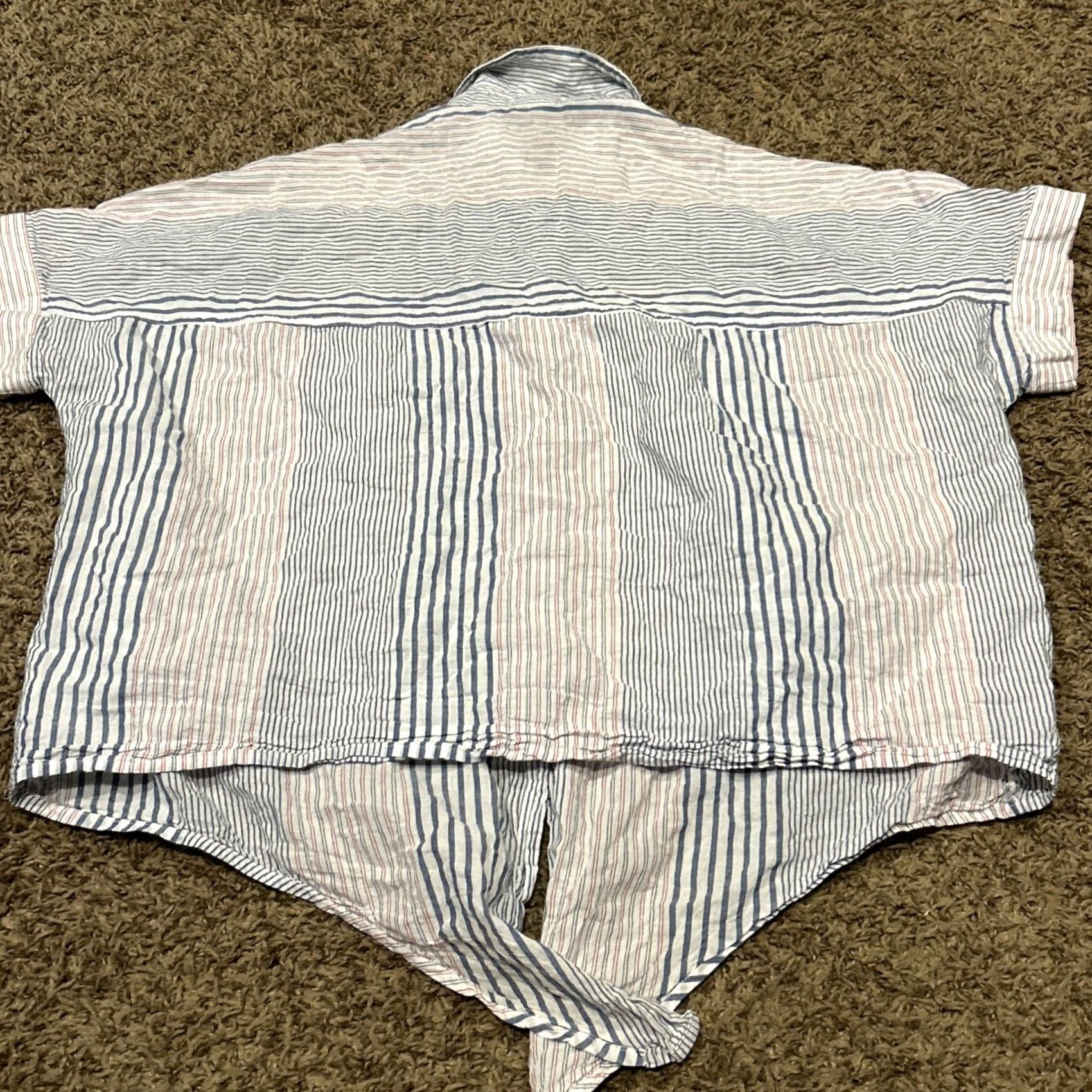 Madewell Madewell Women’s S Button Up Striped Shirt Tie Front A2 Size S / US 4 / IT 40 - 3 Thumbnail
