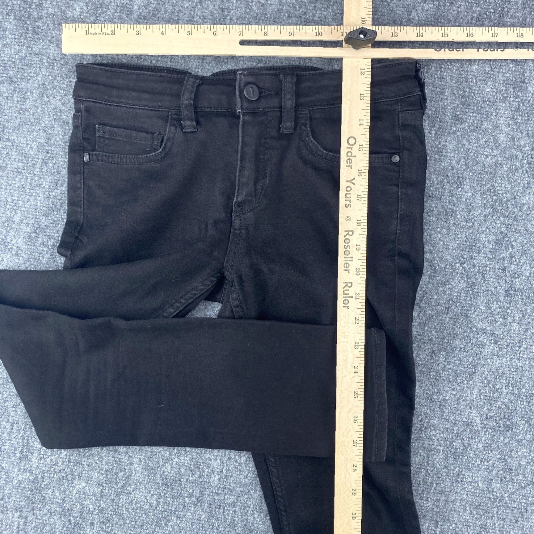 Vintage VINTAGE Pilcro and the Letterpress Jeans Womens 29 Black Skinny Ankle Side Slit Stretch Size 29" - 5 Thumbnail