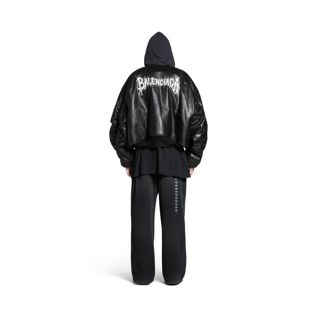 Balenciaga o1in1g0825 DIY Metal Outline Hooded Bomber Jacket in Black Size US XS / EU 42 / 0 - 5 Thumbnail