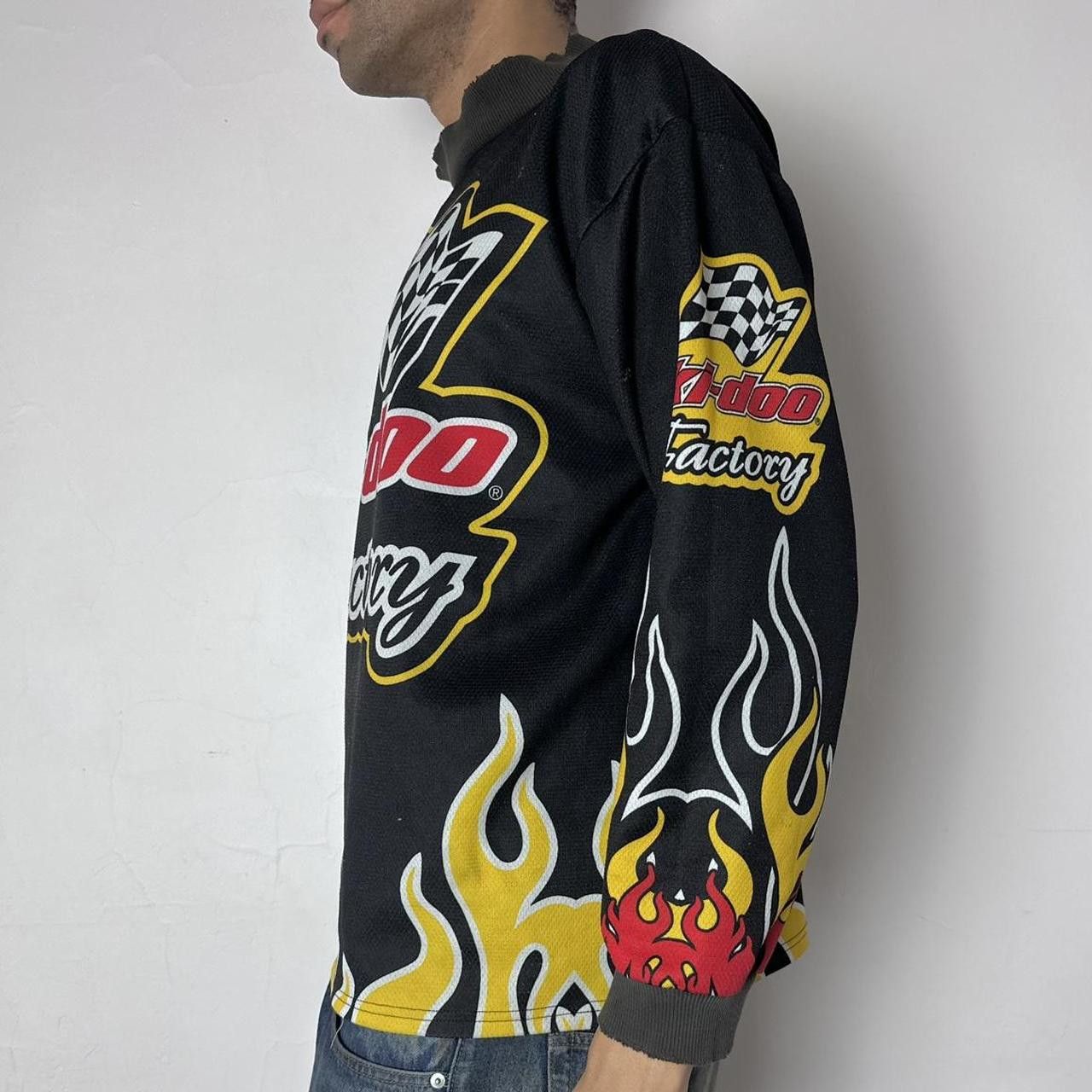 Ski-Doo Vintage Ski Doo Black & Yellow Flame Motocross Jersey - XXL Size US XXL / EU 58 / 5 - 5 Thumbnail