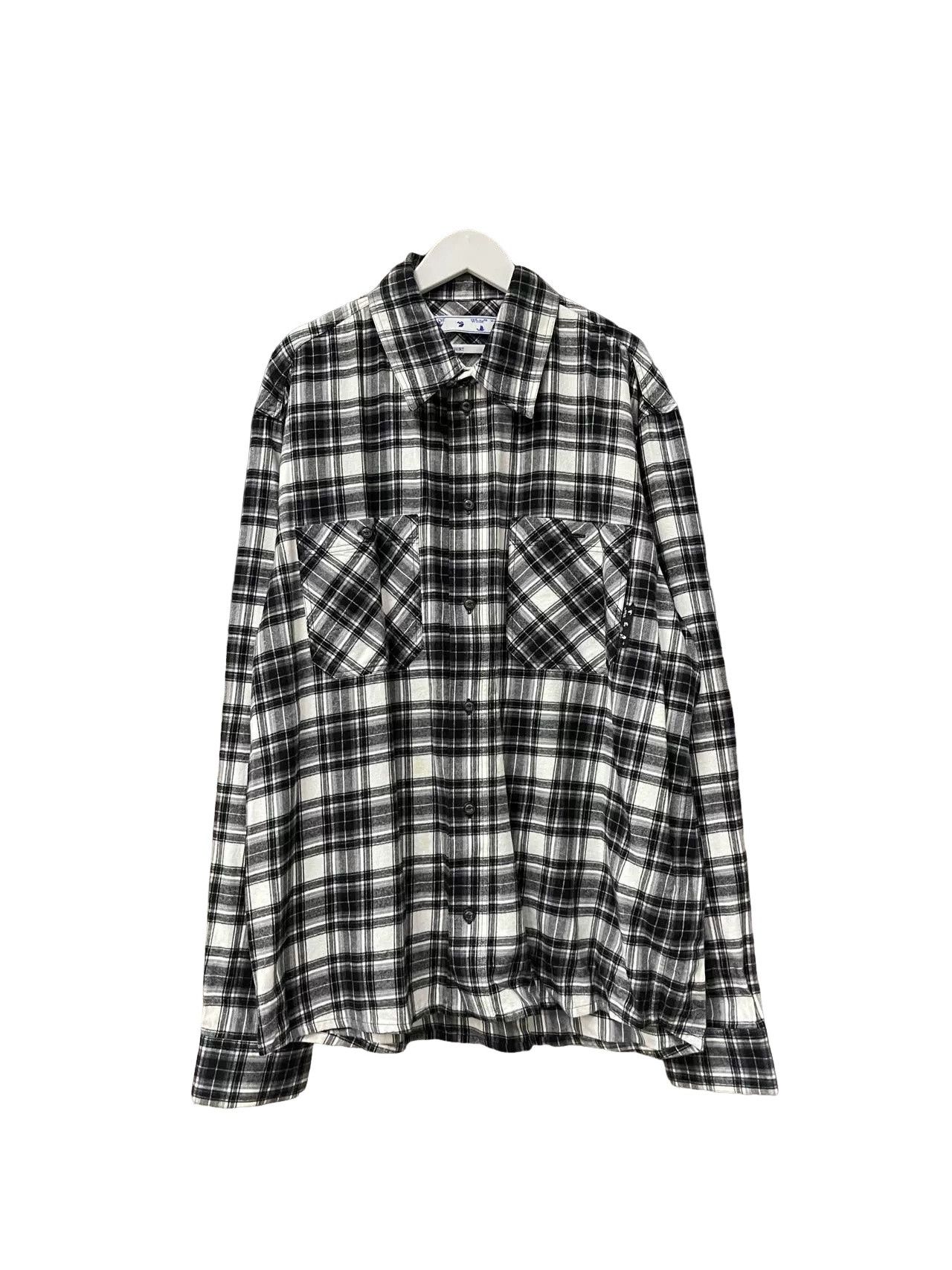 Off-White Off-White Plaid Flannel Shirt Size XL Size US XL / EU 56 / 4 - 1 Thumbnail