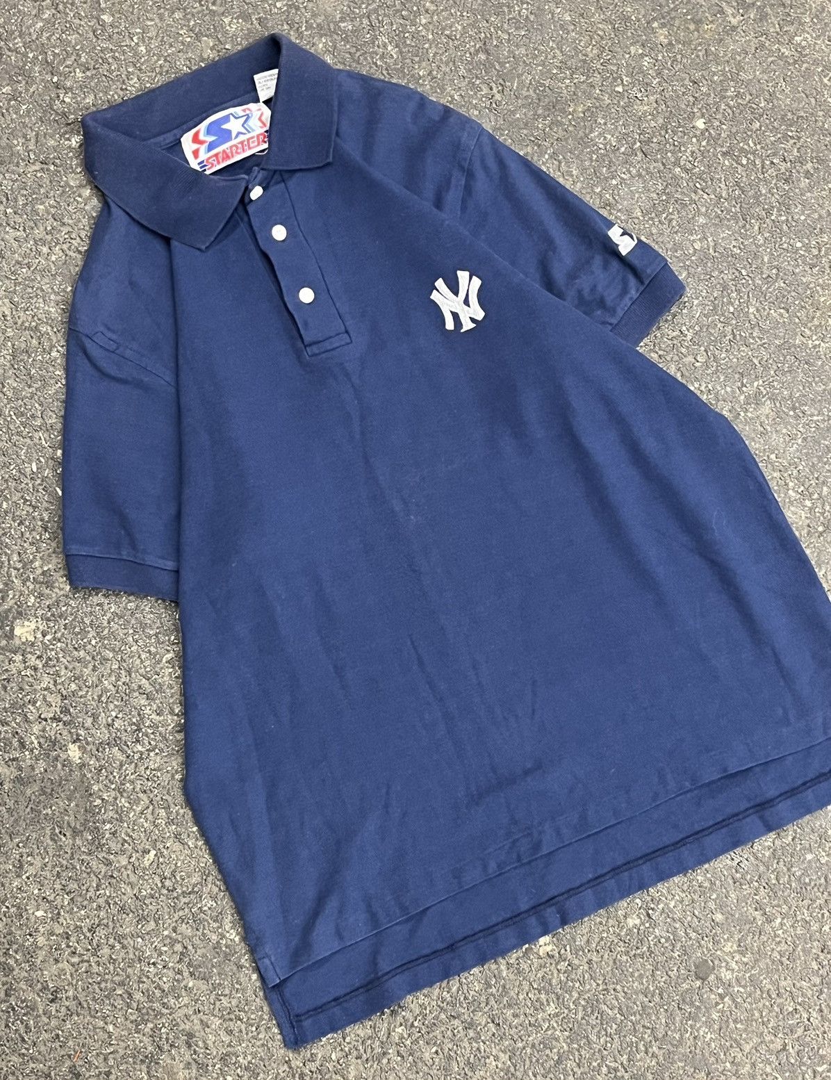 Vintage NY Yankees vintage starter polo button up preppy streetwear Size US XL / EU 56 / 4 - 1 Thumbnail