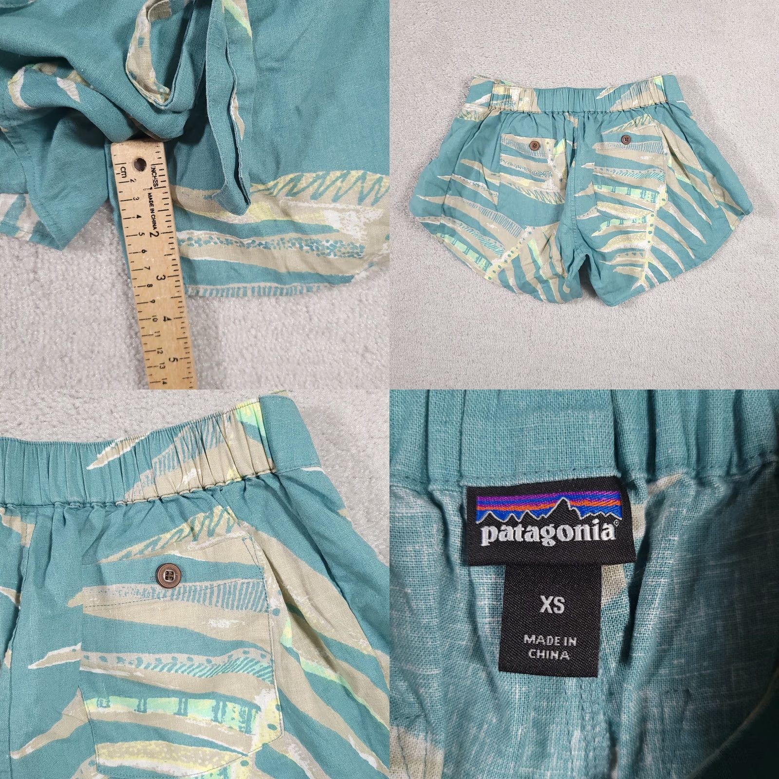 Patagonia Patagonia Shorts Women’s XS Blue Island Hemp Blend Tie Waist Tropical Palm Leaf Aloha Classic Size 26" / US 2 / IT 38 - 8 Thumbnail