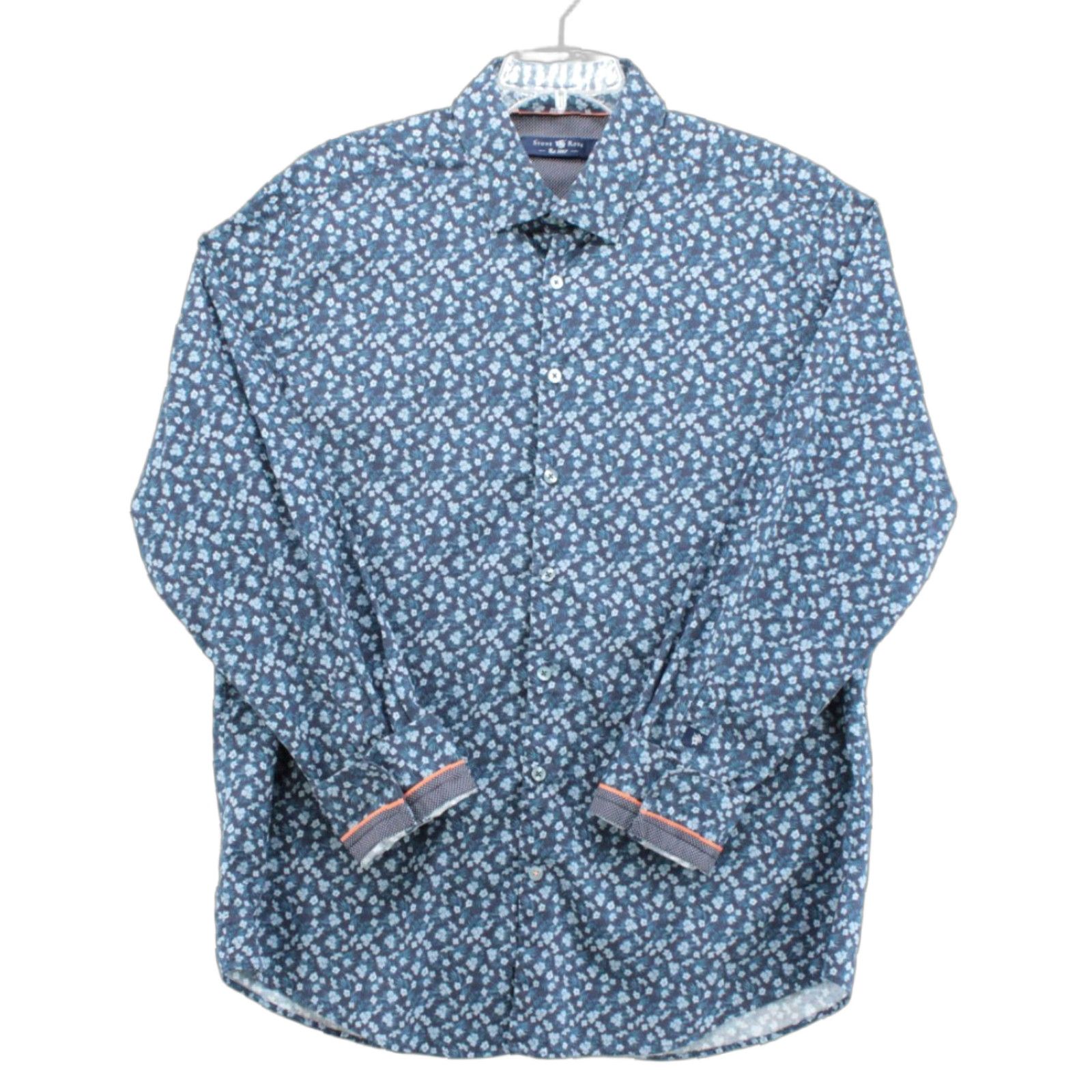 Vintage Stone Rose Button-Up Shirt Men's 2XL Blue Floral Long Sleeve Casual Business Size US XXL / EU 58 / 5 - 1 Thumbnail