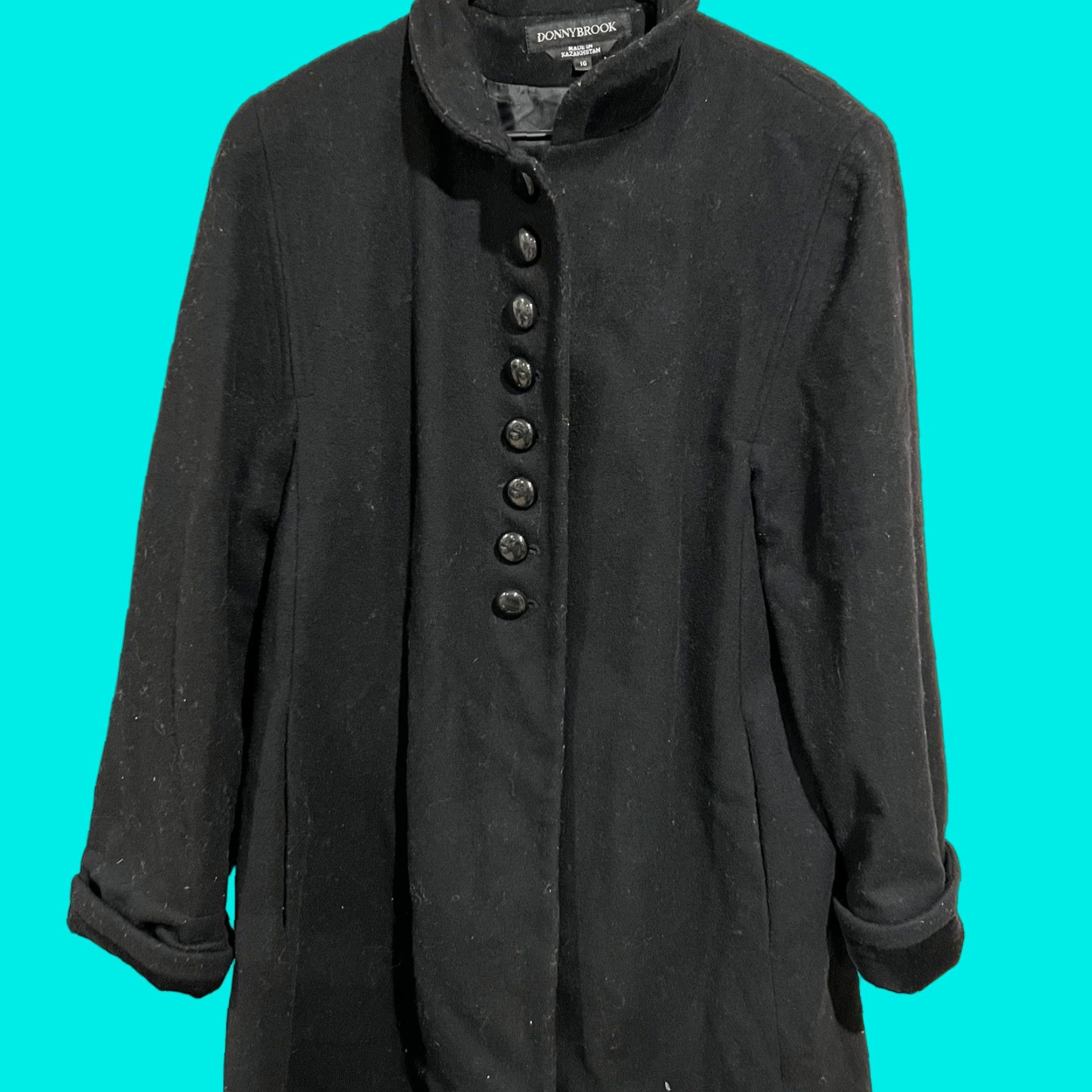 Vintage VINTAGE Donnybrook Coat Women Long 16 Wool Black Button Down Overcoat Womens Size XXL / US 16-18 / IT 52-54 - 1 Thumbnail