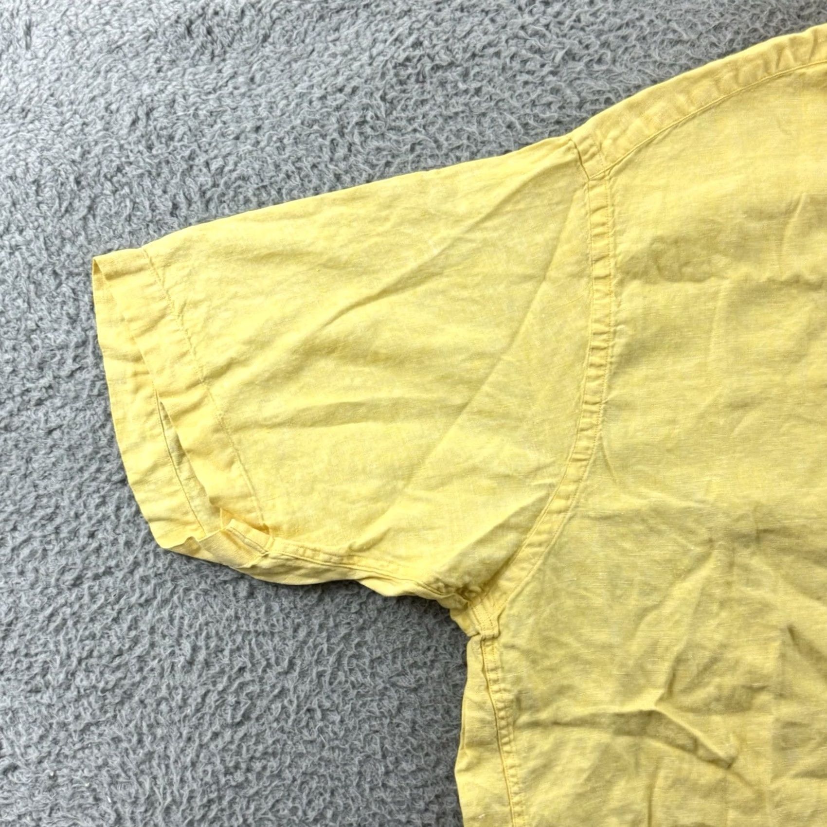 Brooks Brothers Brooks Brothers Shirt Mens XL Yellow 100% Linen Button-Down Short Sleeve Casual Vintage: No? Size US XL / EU 56 / 4 - 4 Thumbnail
