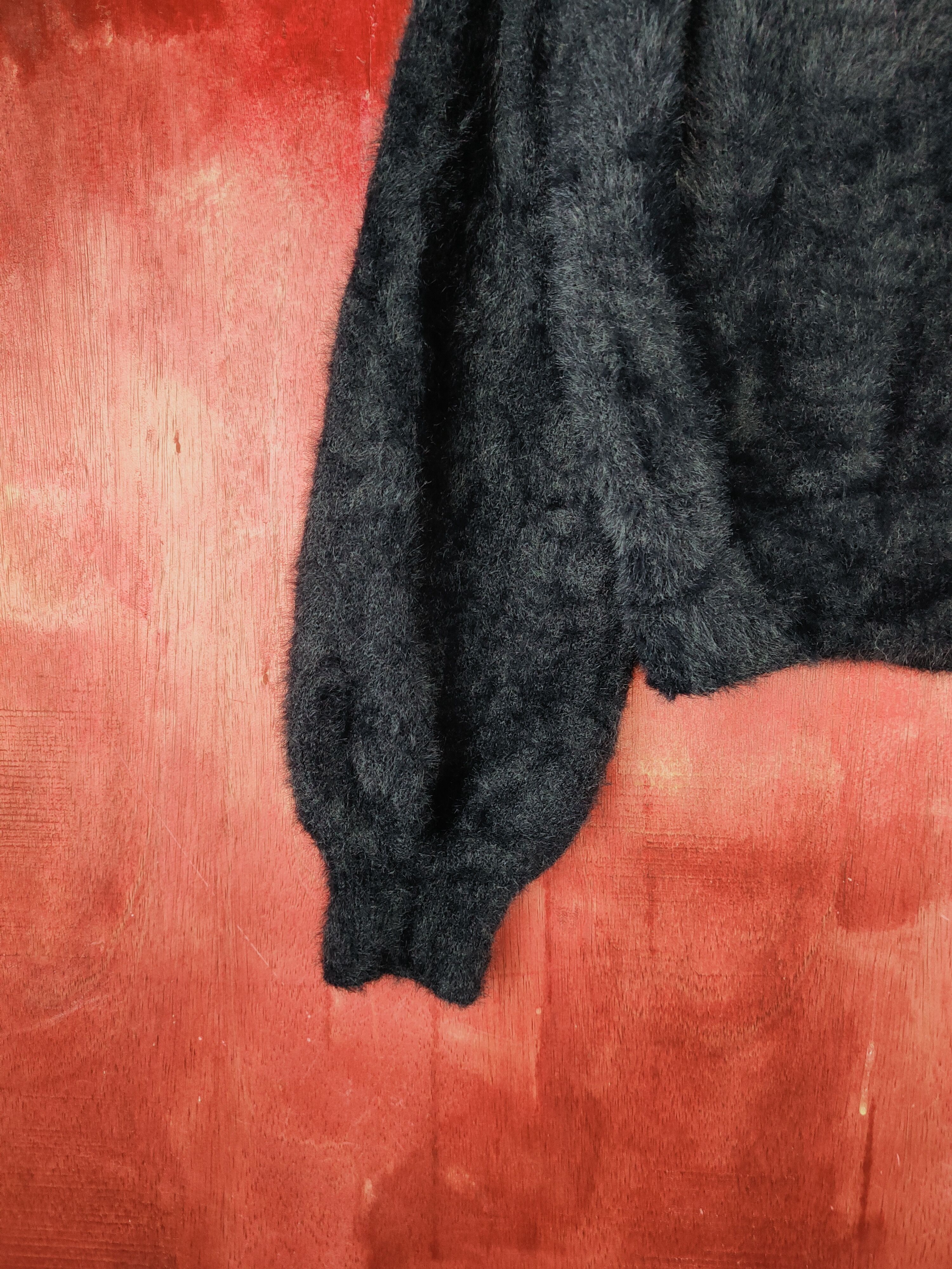 Aran Isles Knitwear Juniorsweet Dark Navy Shag Shaggy Fur Mohair Knitwear #S1944 Size M / US 6-8 / IT 42-44 - 4 Thumbnail