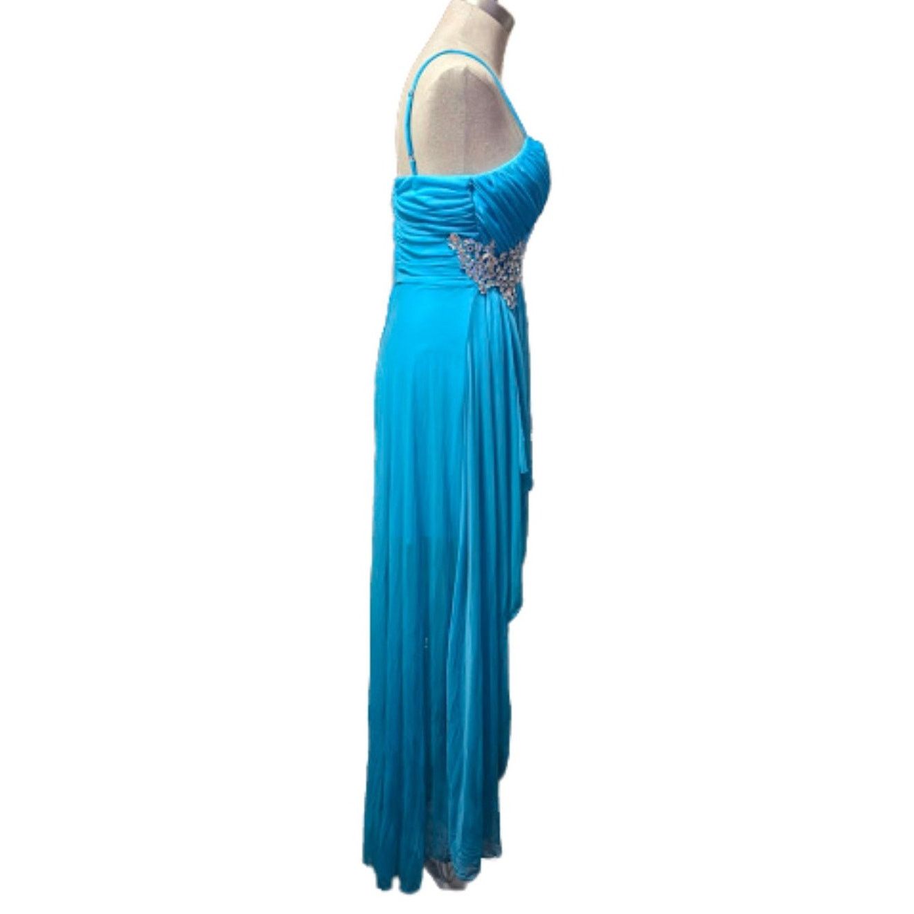 Unknown London B Darlin Turquoise Formal Dress Hi Low Strapless Size 9/10 Size M / US 6-8 / IT 42-44 - 4 Thumbnail