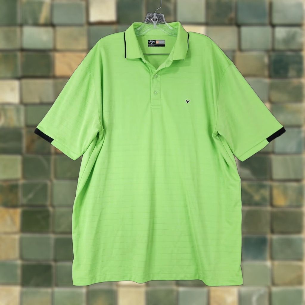 Callaway Callaway Opti-Dri Striped Polo Green Short Sleeve Mens XL Size Size US XL / EU 56 / 4 - 1 Thumbnail
