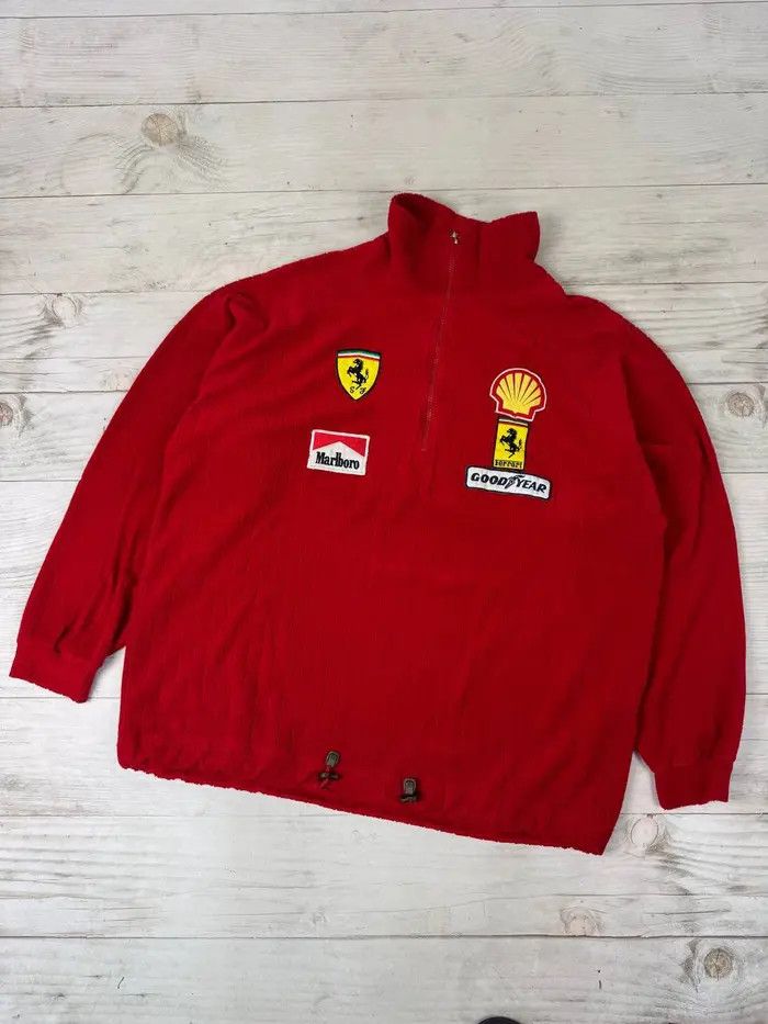 Ferrari Vintage Ferrari Marlboro Racing F1 1/4 Zip Fleece Jacket 90s Size US XXL / EU 58 / 5 - 1 Thumbnail