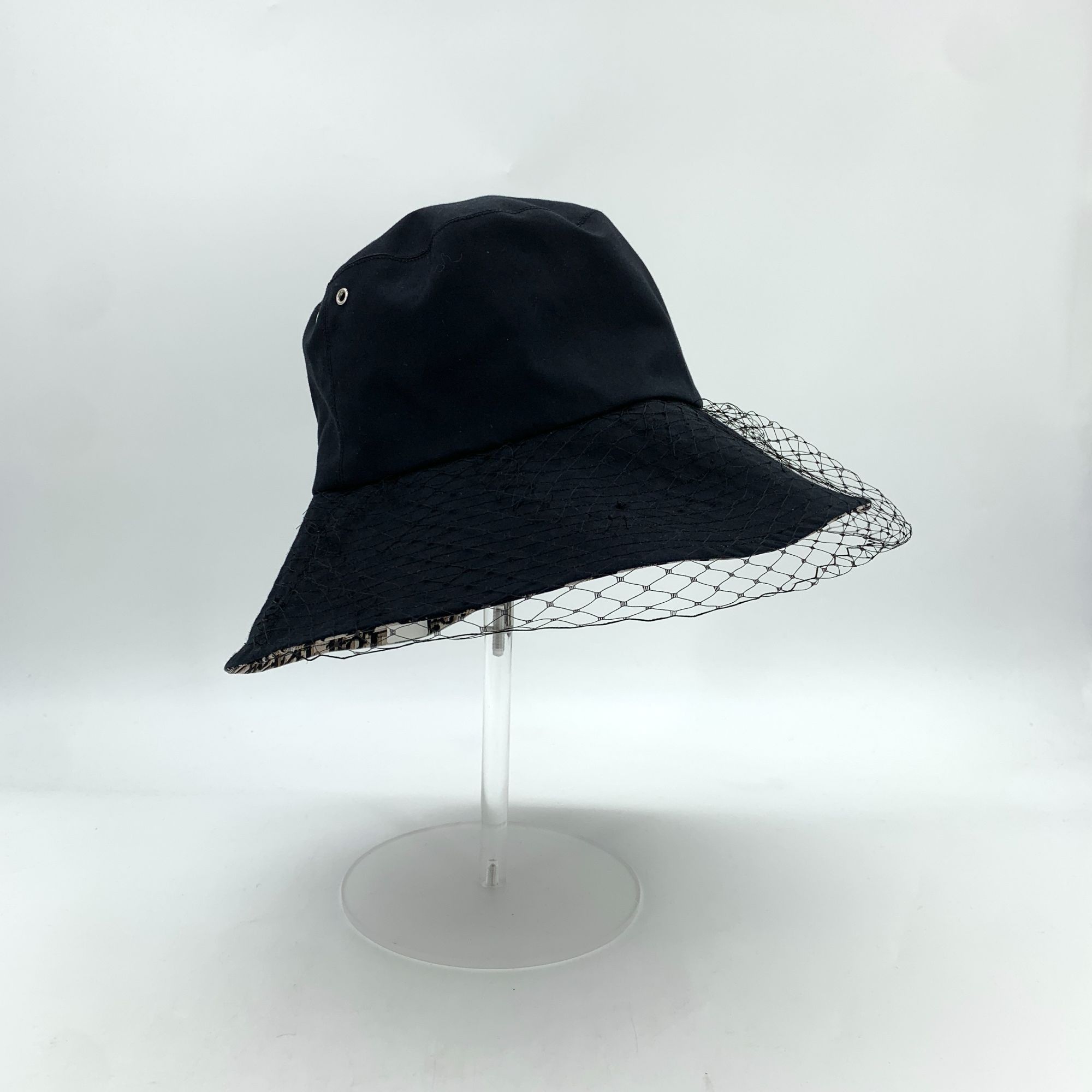 Dior Christian Dior Black & Jacquard Cotton Mesh Fisherman Hat Si Size ONE SIZE - 8 Thumbnail