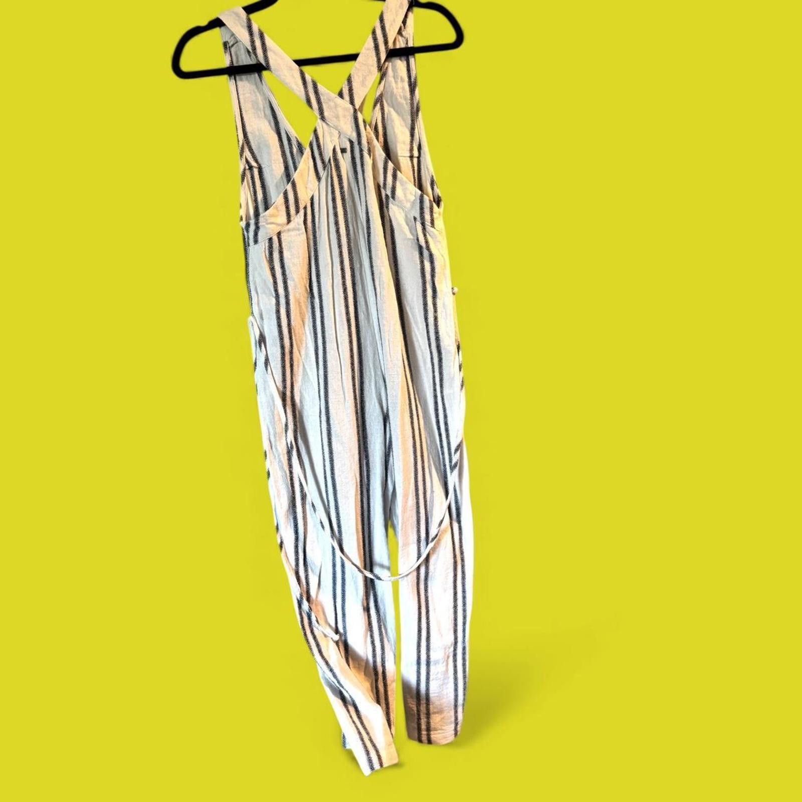 Other Ghanda Striped Linen-Blend Jumpsuit – Size S (fits 6–10) Size 28" / US 6 / IT 42 - 2 Thumbnail