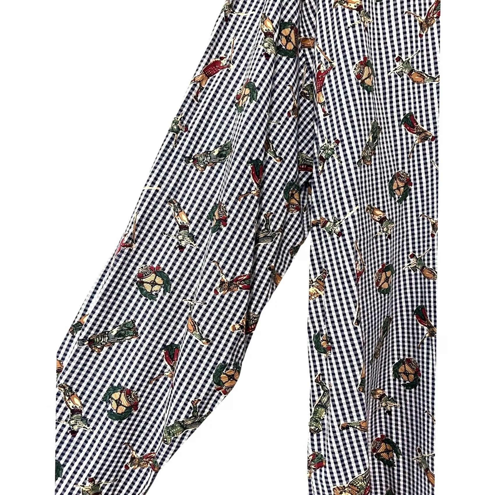 Tommy Hilfiger VINTAGE Tommy Hilfiger Shirt Golf Print Mens XL Check Button-Down Long Sleeve Size US XL / EU 56 / 4 - 4 Thumbnail