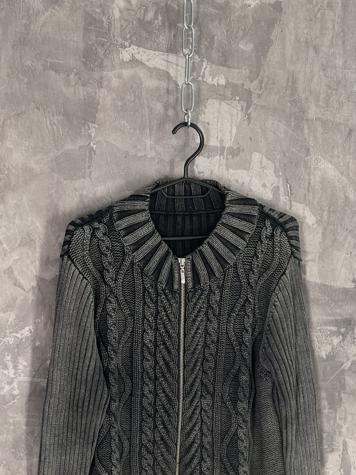 Vintage Y2K VTG Japanese style 3D striped knit sweater zip D&G style Size US M / EU 48-50 / 2 - 7 Thumbnail