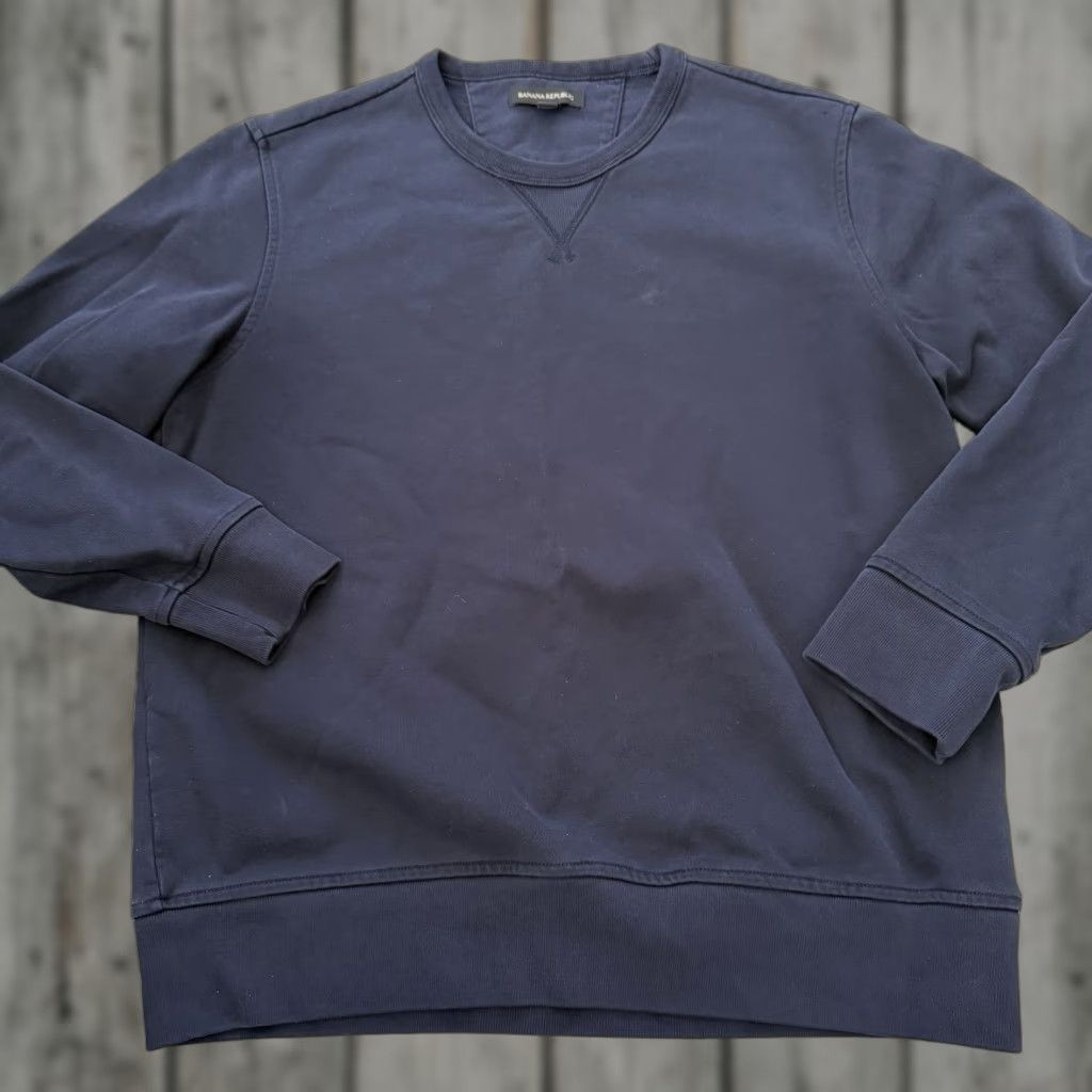Banana Republic Banana Republic Sweatshirt Women Large Blue Crew Neck Pullover French Terry All Seasons Comfort Relaxed Fit LS Pullover Hoodie? Size L / US 10 / IT 46 - 1 Thumbnail