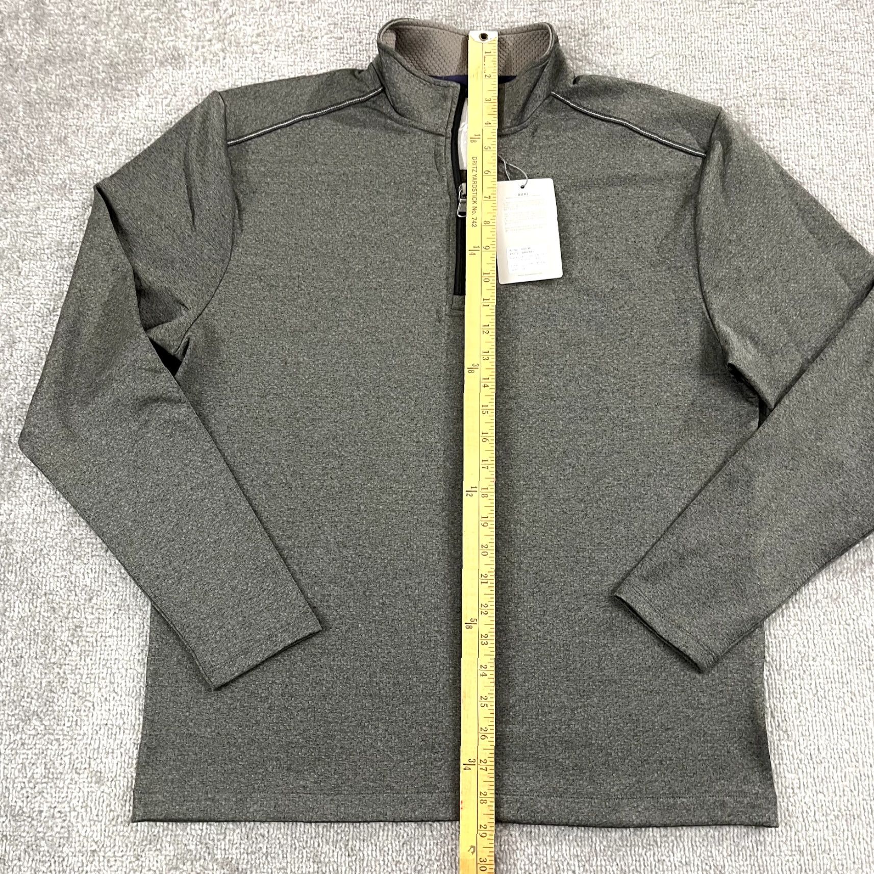 Vintage BUKI Collection Pullover Mens Medium Charcoal Gray Destination 1/4 Zip L/S NEW Size US M / EU 48-50 / 2 - 4 Thumbnail