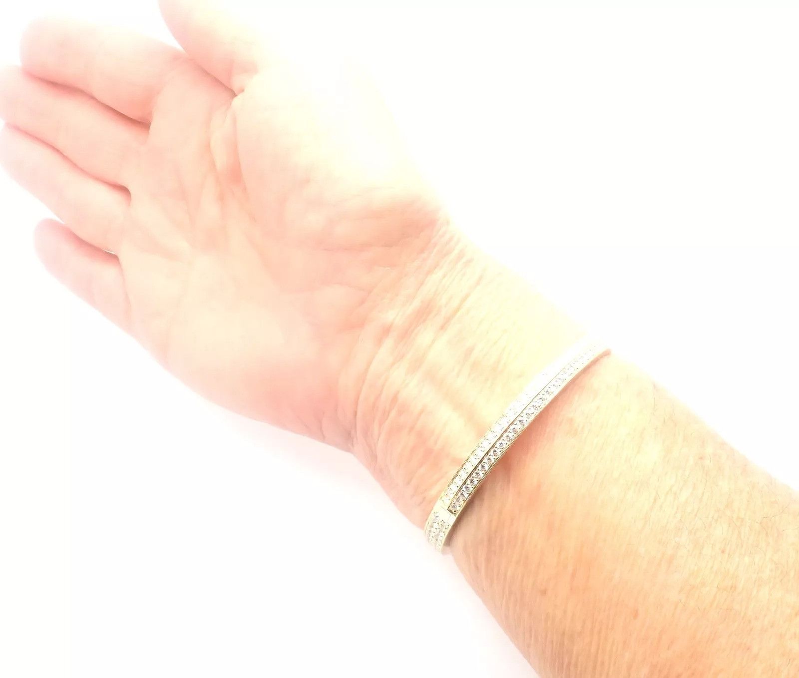 Tiffany & Co. Tiffany & Co 18k Yellow Gold Diamond T1 Wide Bangle Bracelet Size ONE SIZE - 13 Thumbnail