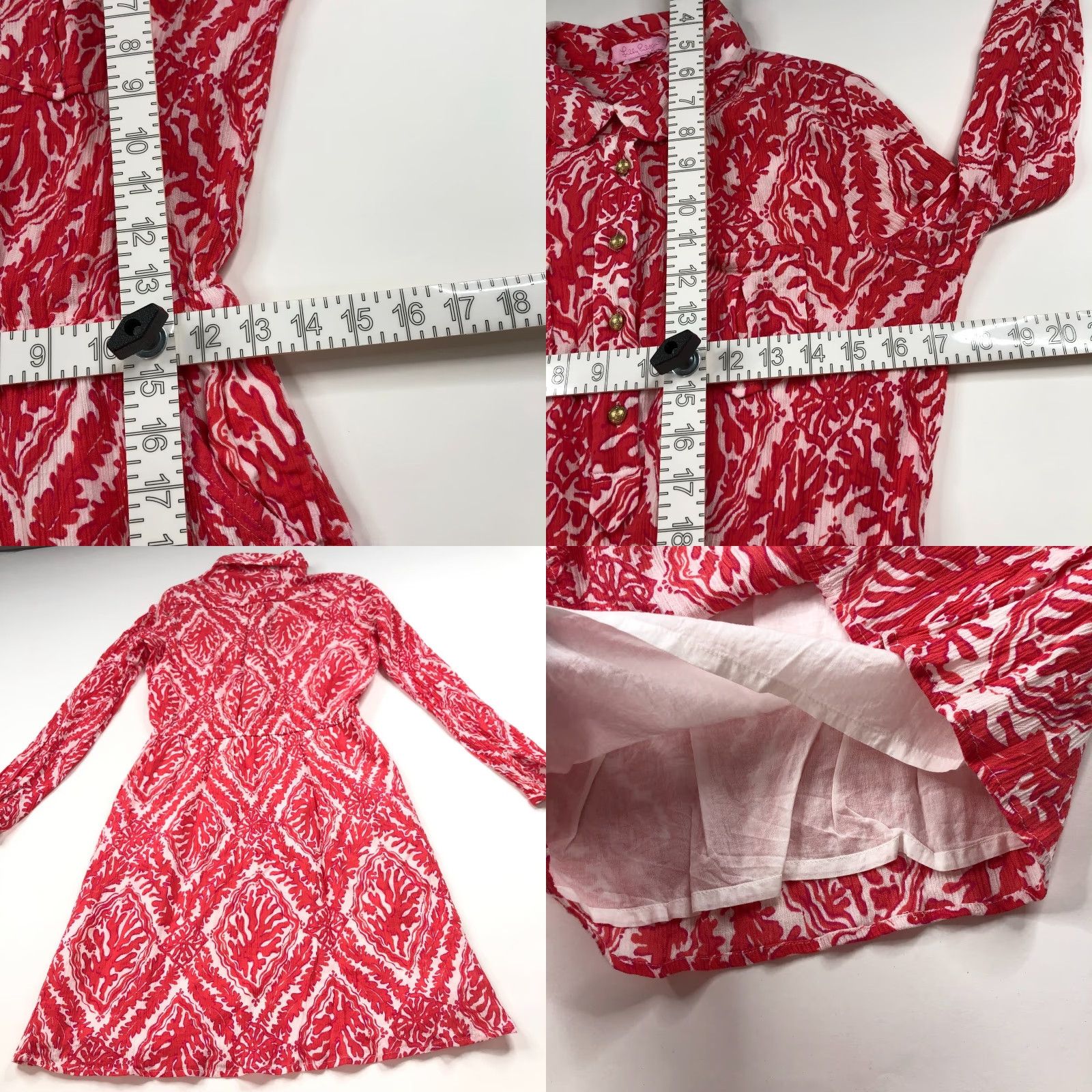Lilly Pulitzer Lilly Pulitzer 4 Seersucker Textured Mini Above Knee Dress Pink Size S / US 4 / IT 40 - 8 Thumbnail