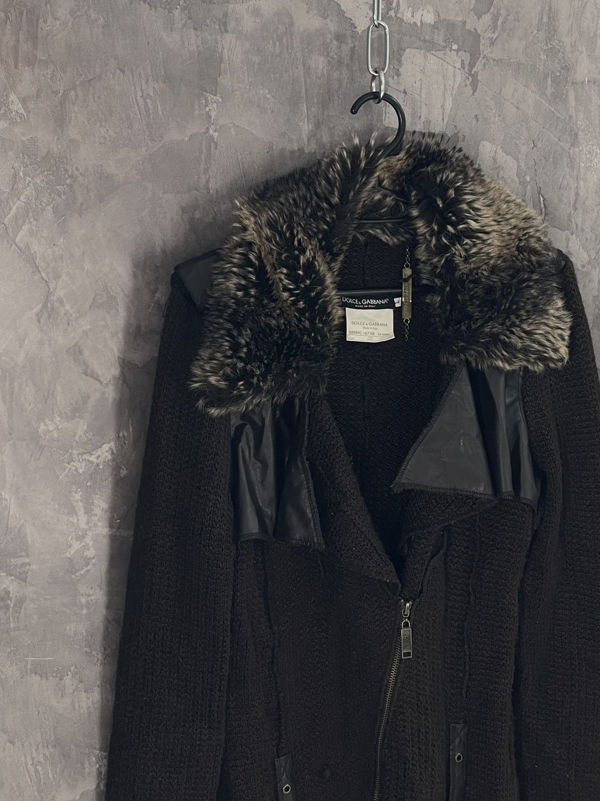 Dolce & Gabbana × If Six Was Nine × Japanese Brand Vintage D&G Dolce & Gabbana Long Faux Fur Y2K Sweater Size L / US 10 / IT 46 - 4 Thumbnail