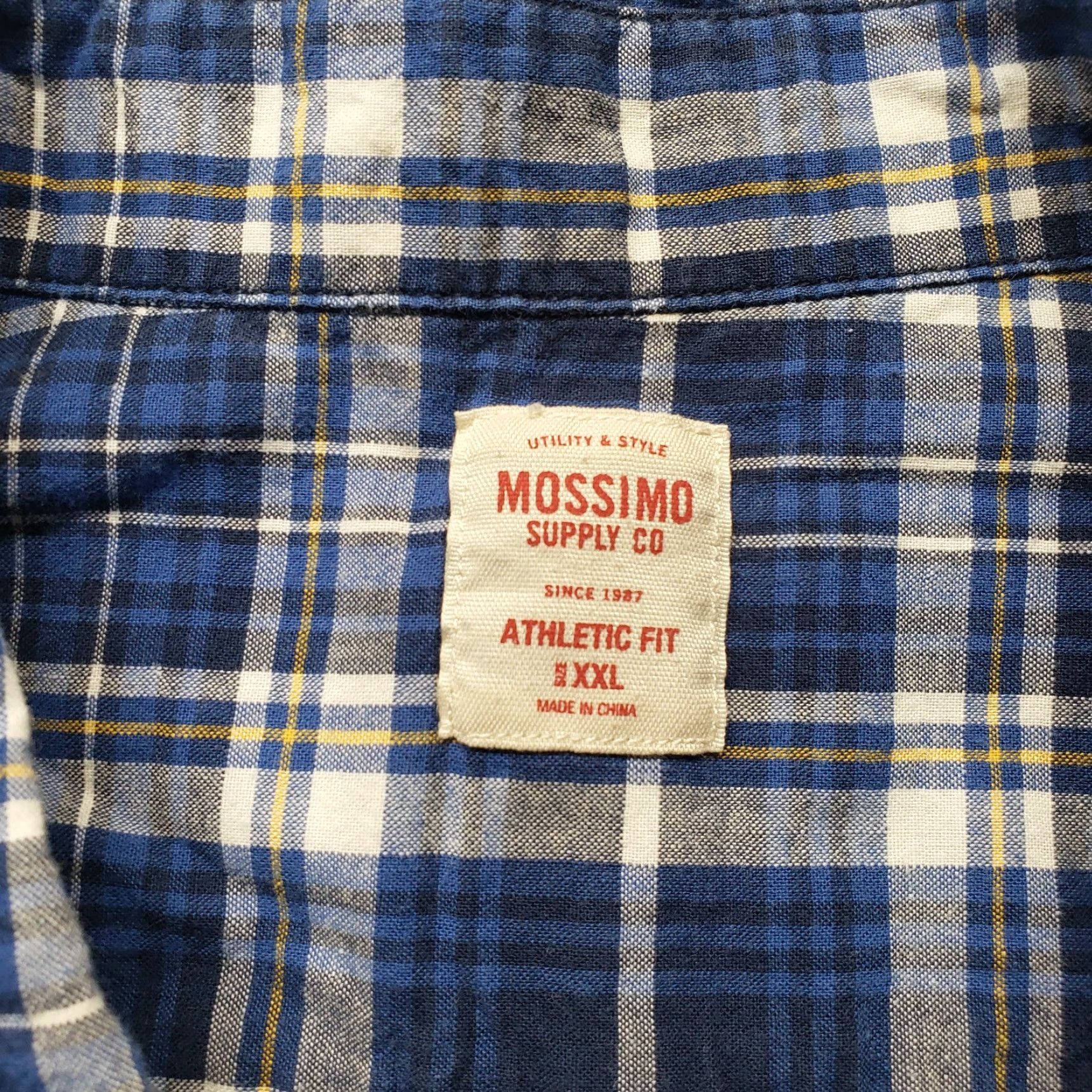 Mossimo Mossimo Shirt Button-Up Plaid Blue Short Sleeve Pockets 2XL Men's Size 2XL Adult Casual Modern Vintage No N/A Size US XXL / EU 58 / 5 - 3 Thumbnail