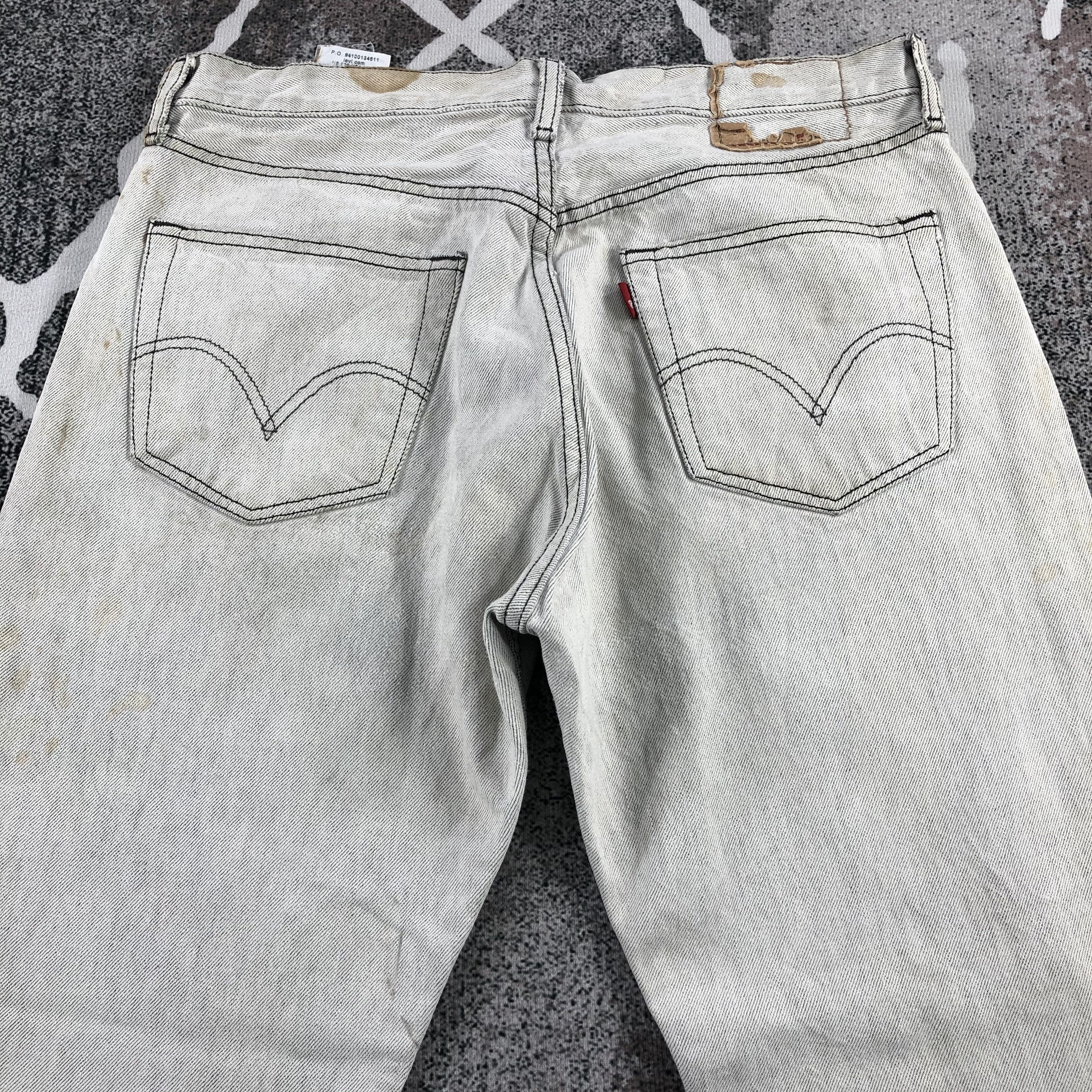 Levi's Vintage Levis 501 Jeans Dirty Faded Gray Denim KJ797 Size US 33 - 4 Thumbnail