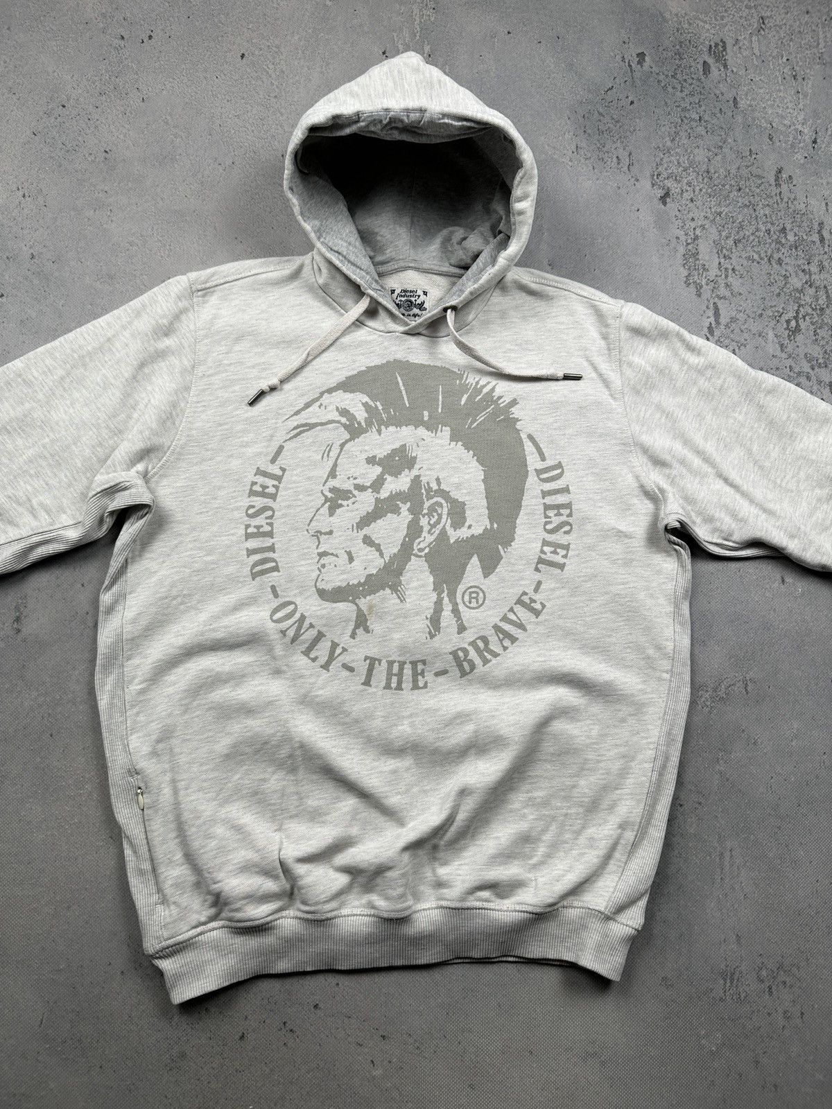 Diesel Vintage Diesel Only The Brave Hoodie Mohawk Big Logo Grey XL Size US L / EU 52-54 / 3 - 6 Thumbnail