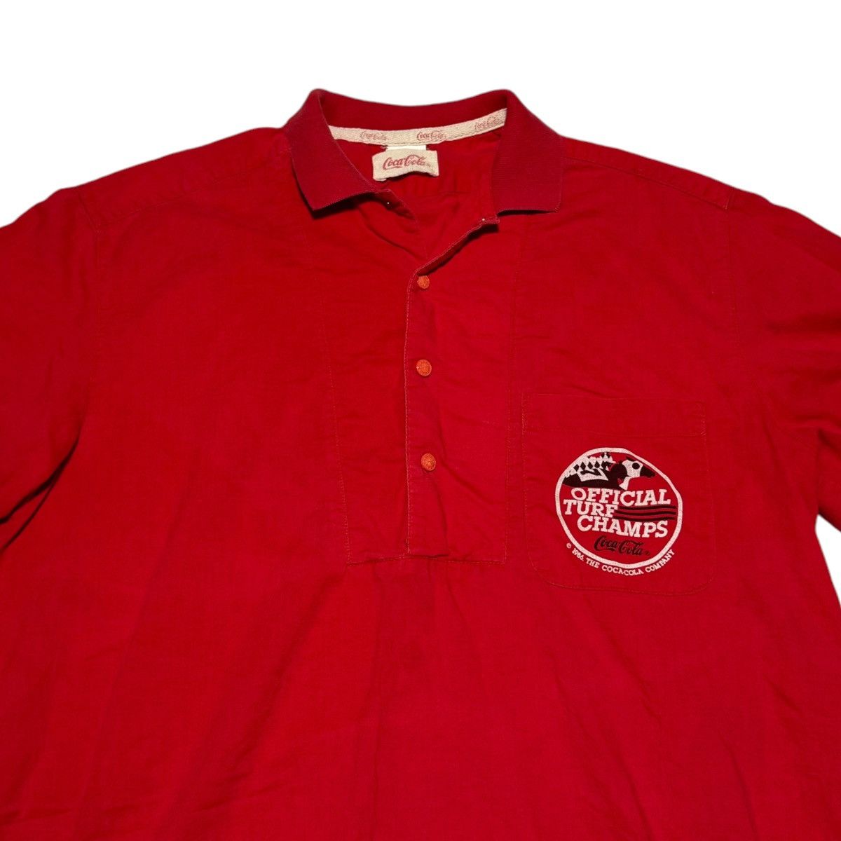 Coca Cola × Vintage 1985 Coca Cola Official Turf Champs Logo Snap Shirt Adult M Size US M / EU 48-50 / 2 - 6 Thumbnail
