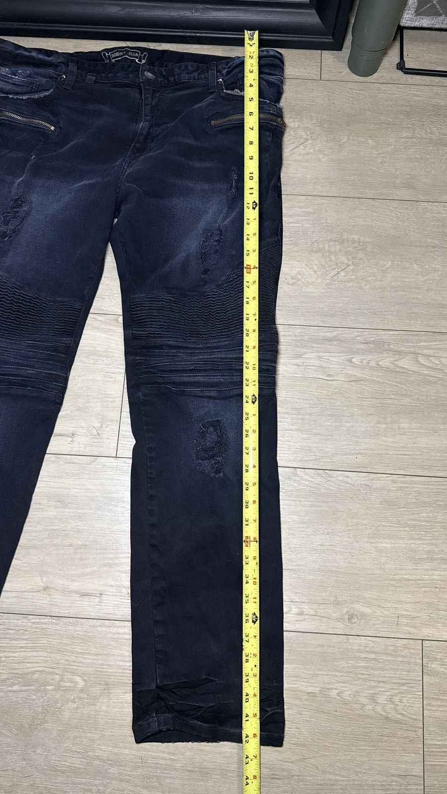 Robins Jeans Y2K 2000s Robin’s Biker Jeans Slim Straight Indigo Black Size US 38 / EU 54 - 8 Thumbnail