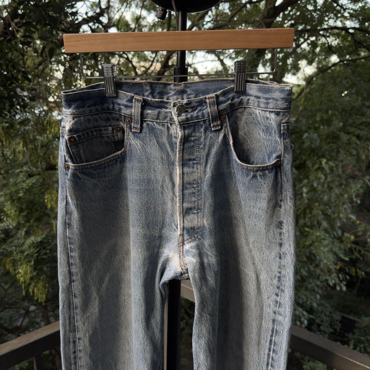 Levi's 90s Levi's 501 Thrashed Faded Distressed Jeans ERD Grunge Size US 29 - 10 Thumbnail
