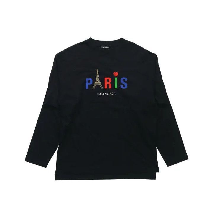 Balenciaga Balenciaga Black Long Sleeve Graphic T-Shirt Size US S / EU 44-46 / 1 - 1 Thumbnail