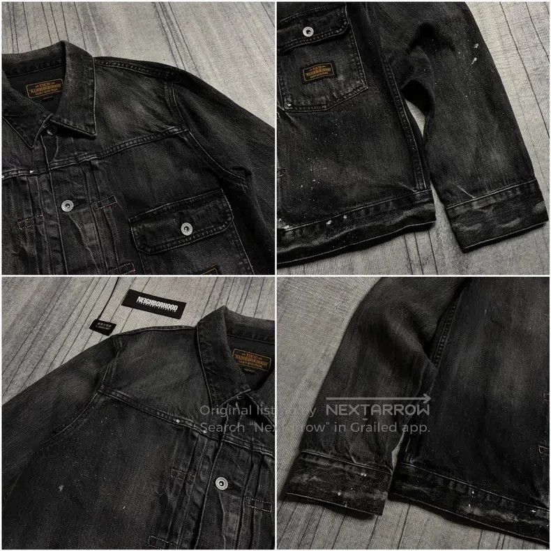 Neighborhood Neighborhood Black Washed Splatter Denim Jacket Size US M / EU 48-50 / 2 - 3 Thumbnail