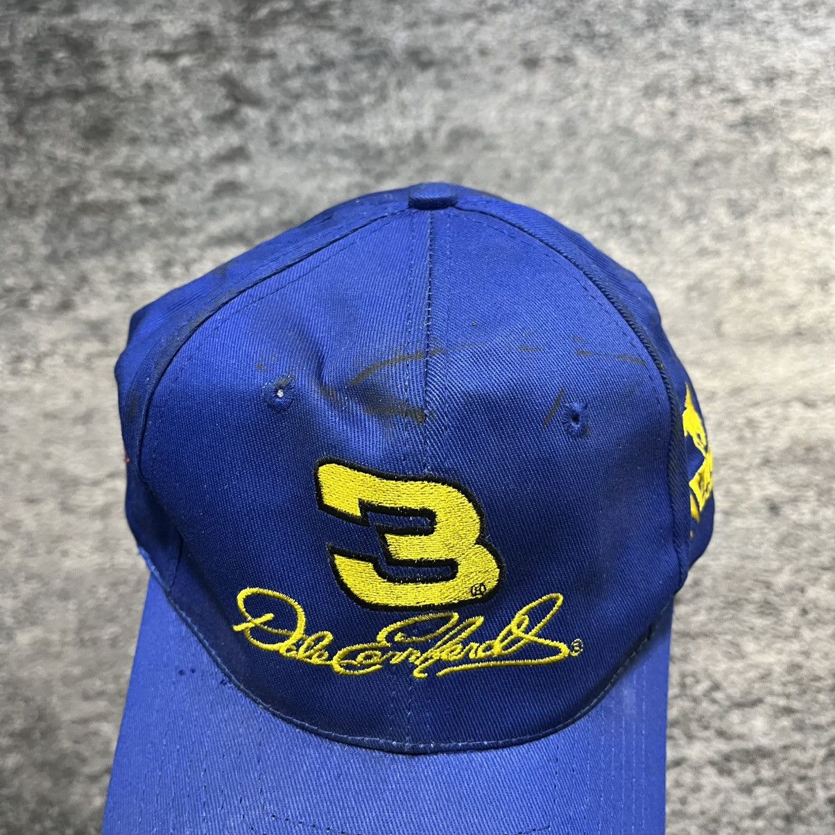 NASCAR Vintage 90s Dale Earnhardt Wrangler Blue NASCAR Snapback Hat Size ONE SIZE - 2 Thumbnail